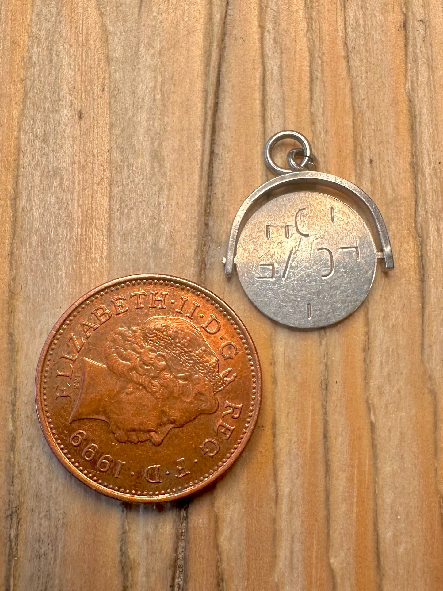 Vintage I Love You Spinner 925 Sterling Silver Pendant