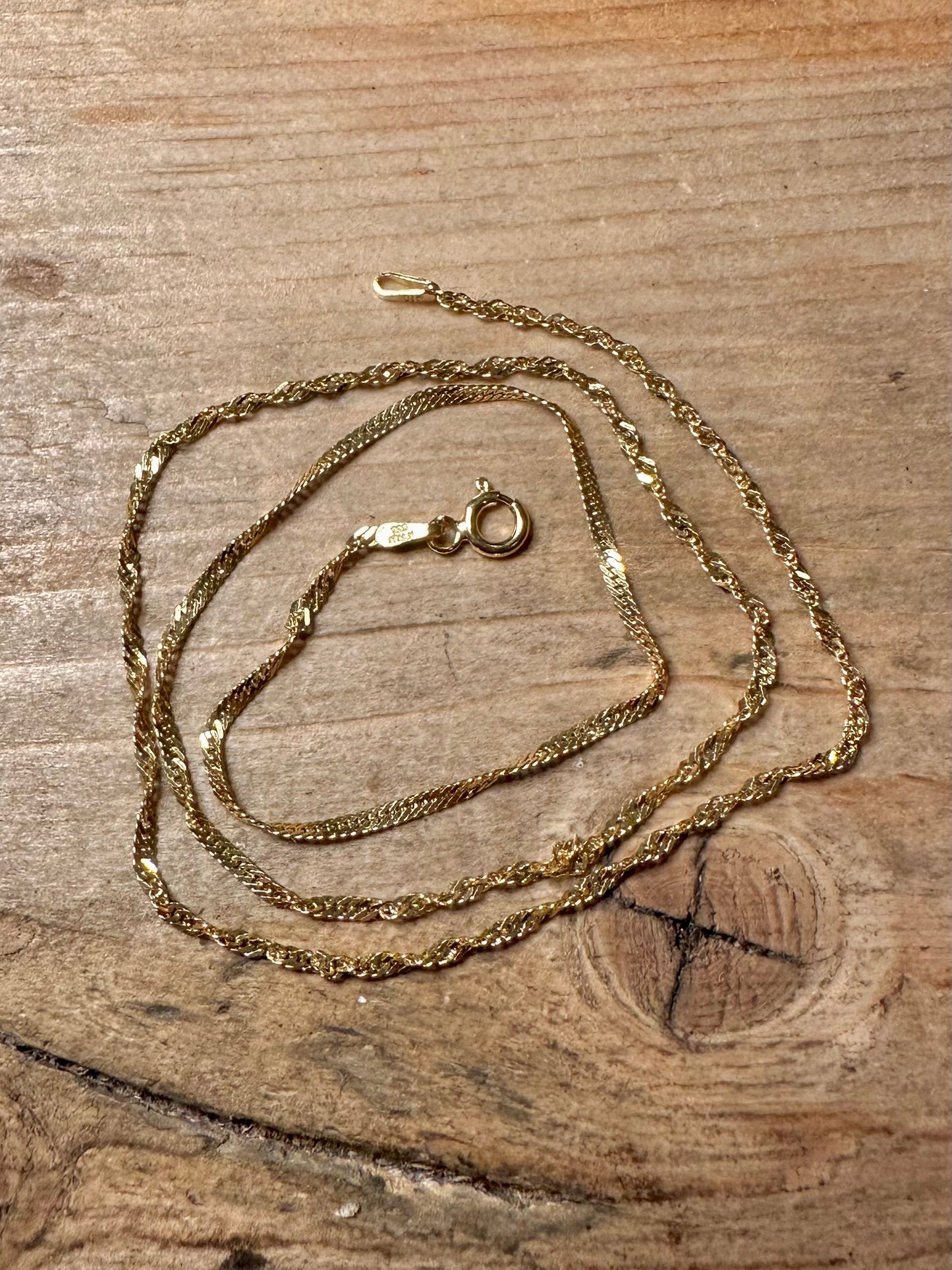 Vintage Twisted Chain Italian Gold on 925 Silver 18 inch Necklace
