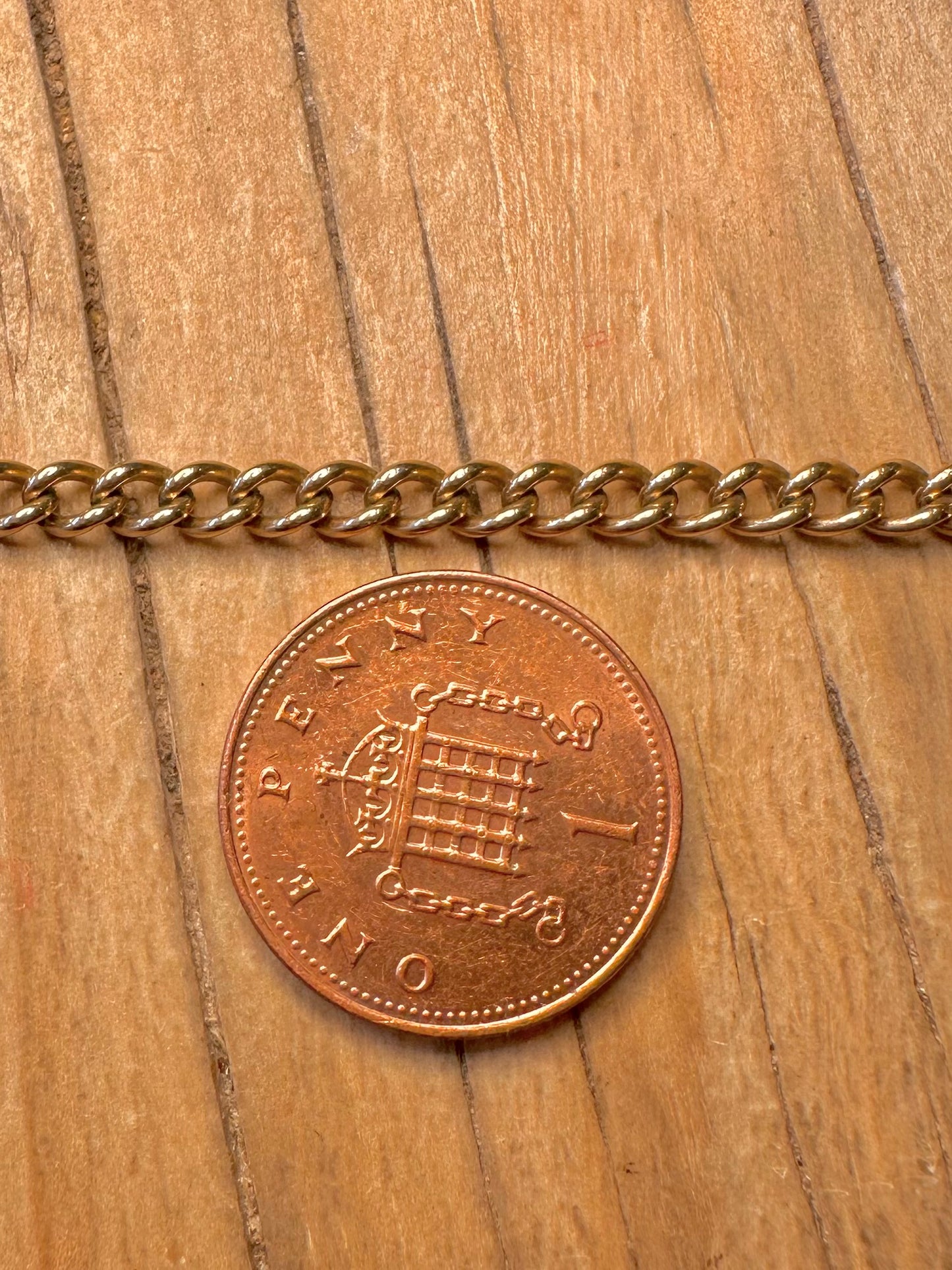 Vintage 1982 9ct Gold Curb Chain 18.5 inch Necklace