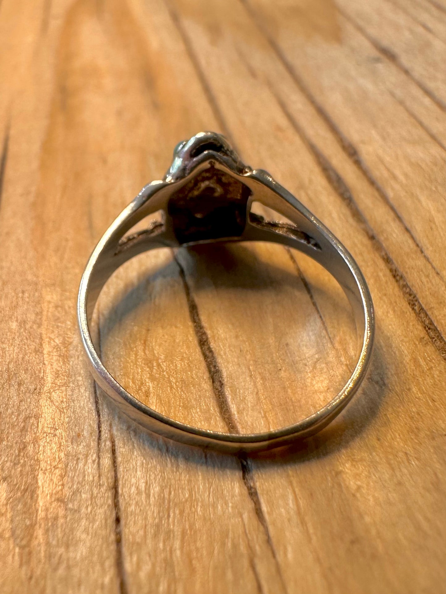 Vintage Frog Blue Eyes 925 Silver Size L Ring