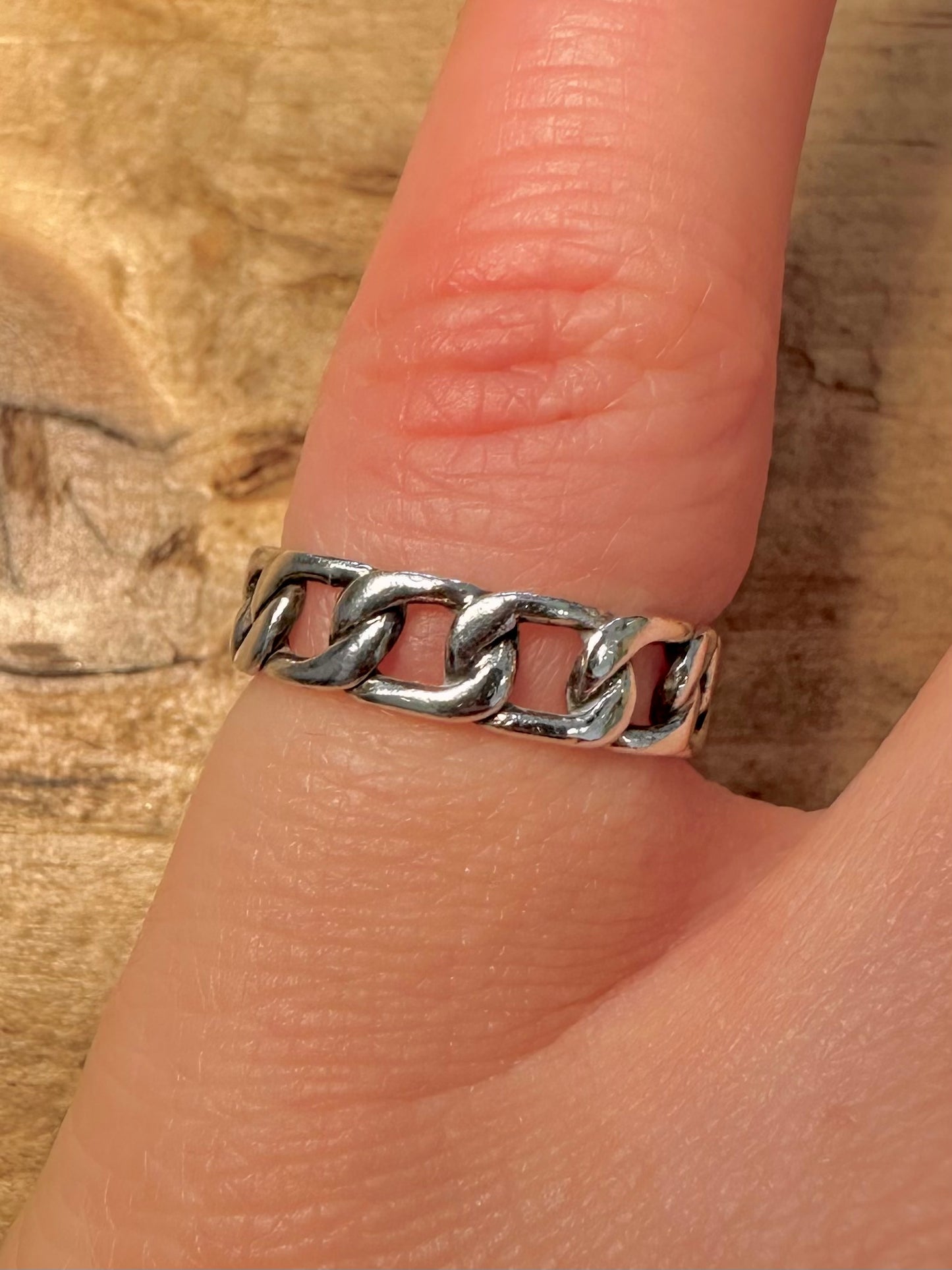 Vintage Cable Style 925 Silver Size K Ring