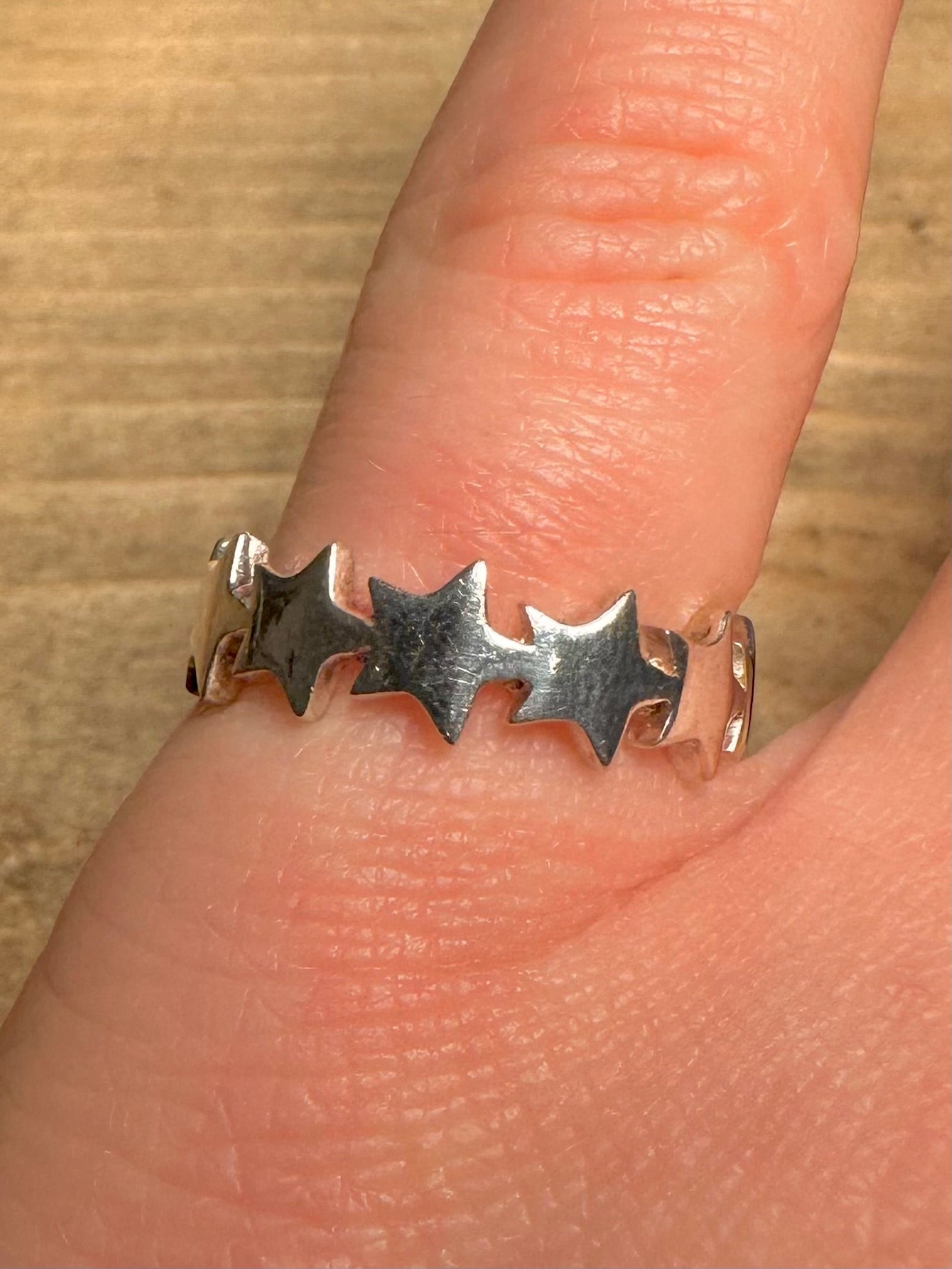 Vintage Star Band 925 Silver Size O Ring
