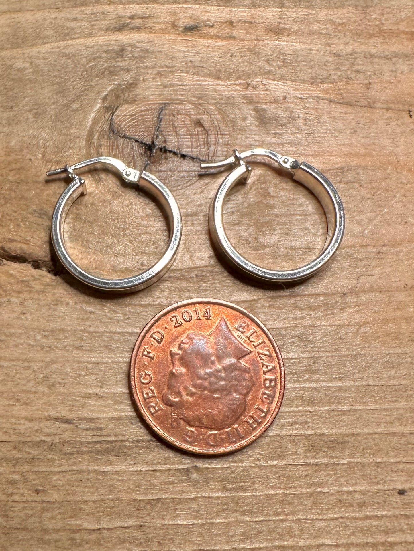 Modern Chunky Hoops Italy 925 Silver Earrings
