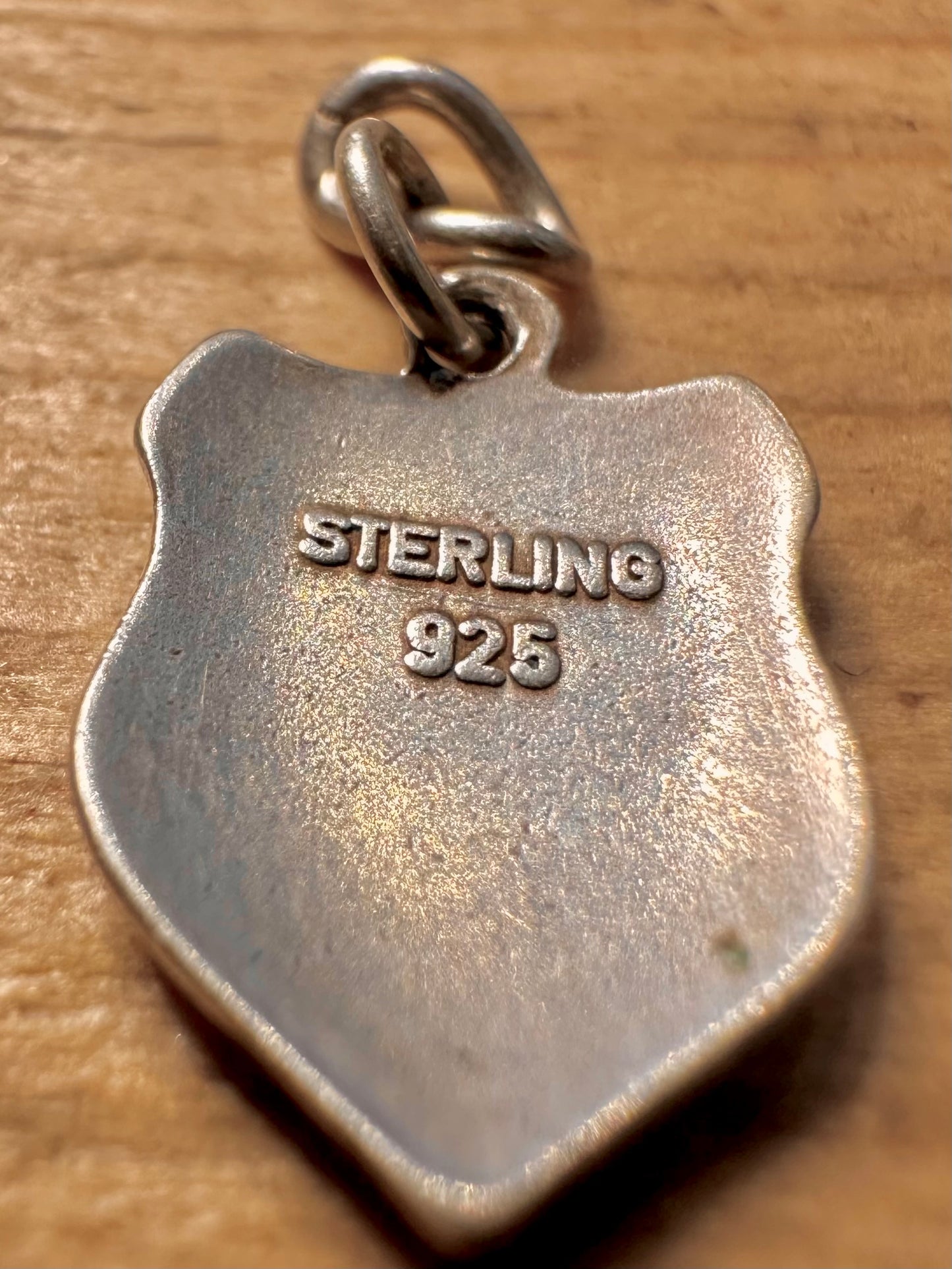 Vintage England Enamel Crest 925 Silver Pendant