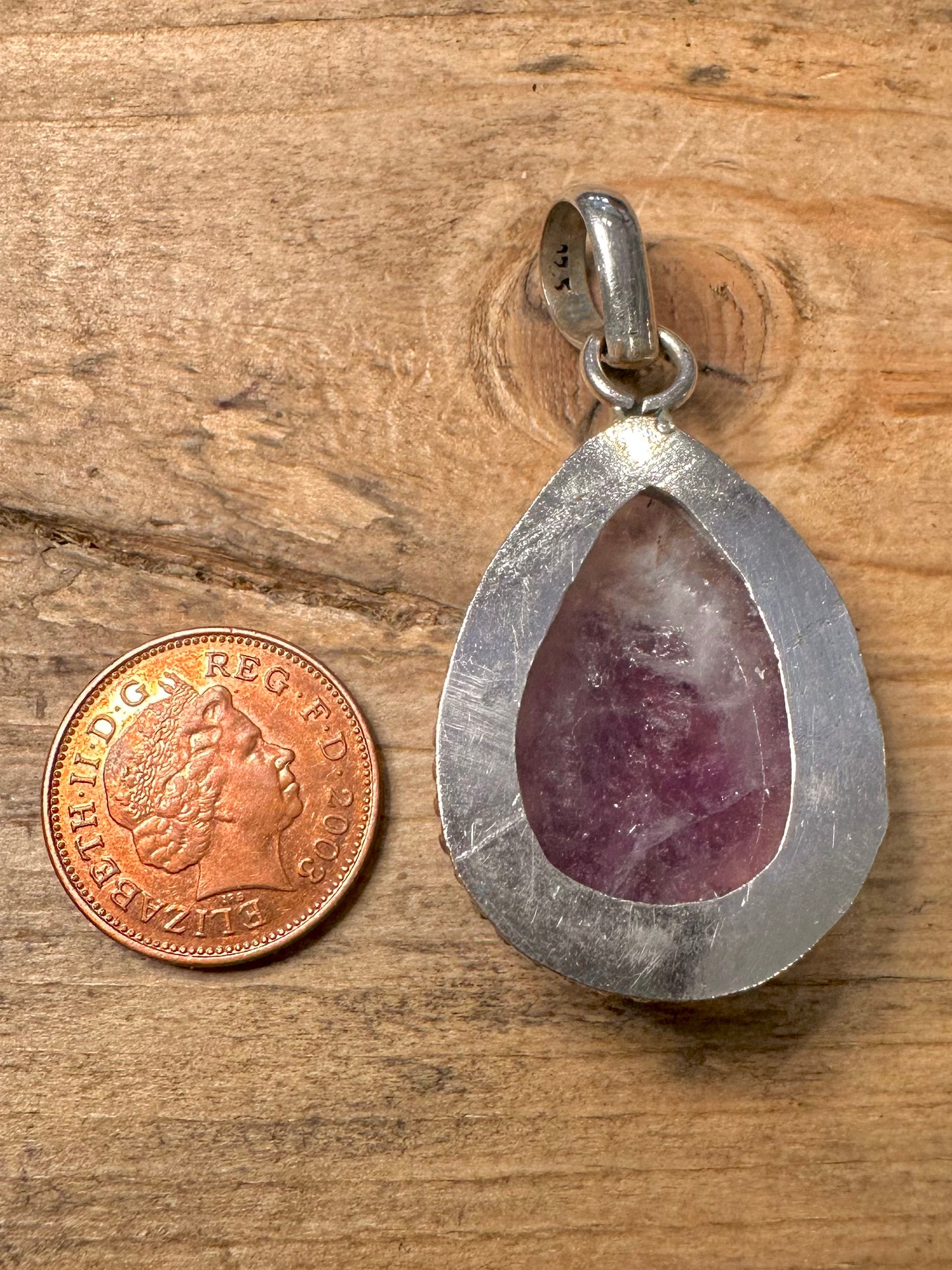 Vintage Amethyst Boho 925 Silver Pendant