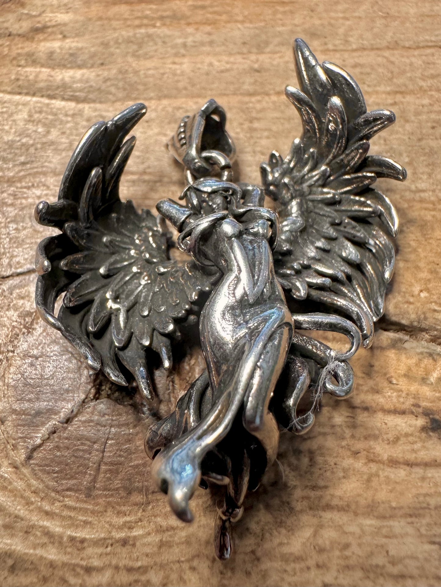 Vintage Fallen Angel 925 Silver Pendant