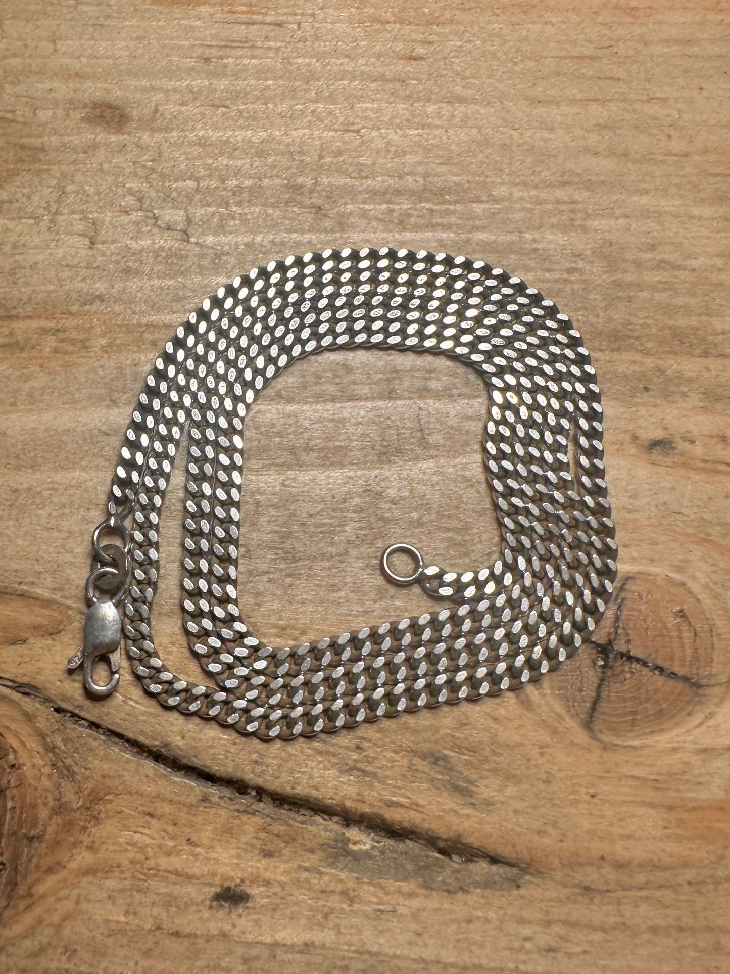 Vintage Close Curb Chain 925 Silver 19.5 inch Necklace