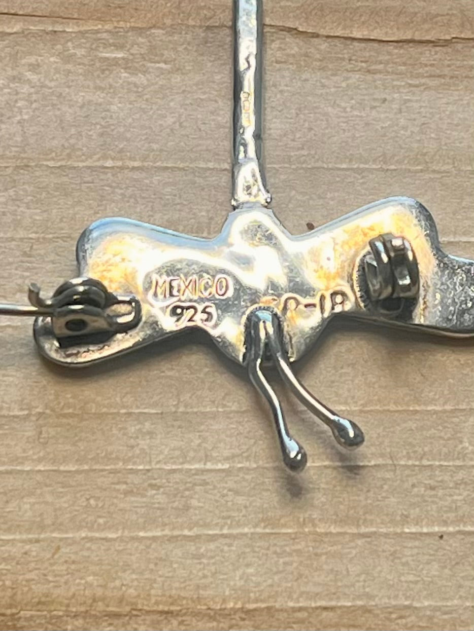Turquoise Dragon Fly 925 Mexico Sterling Silver Brooch