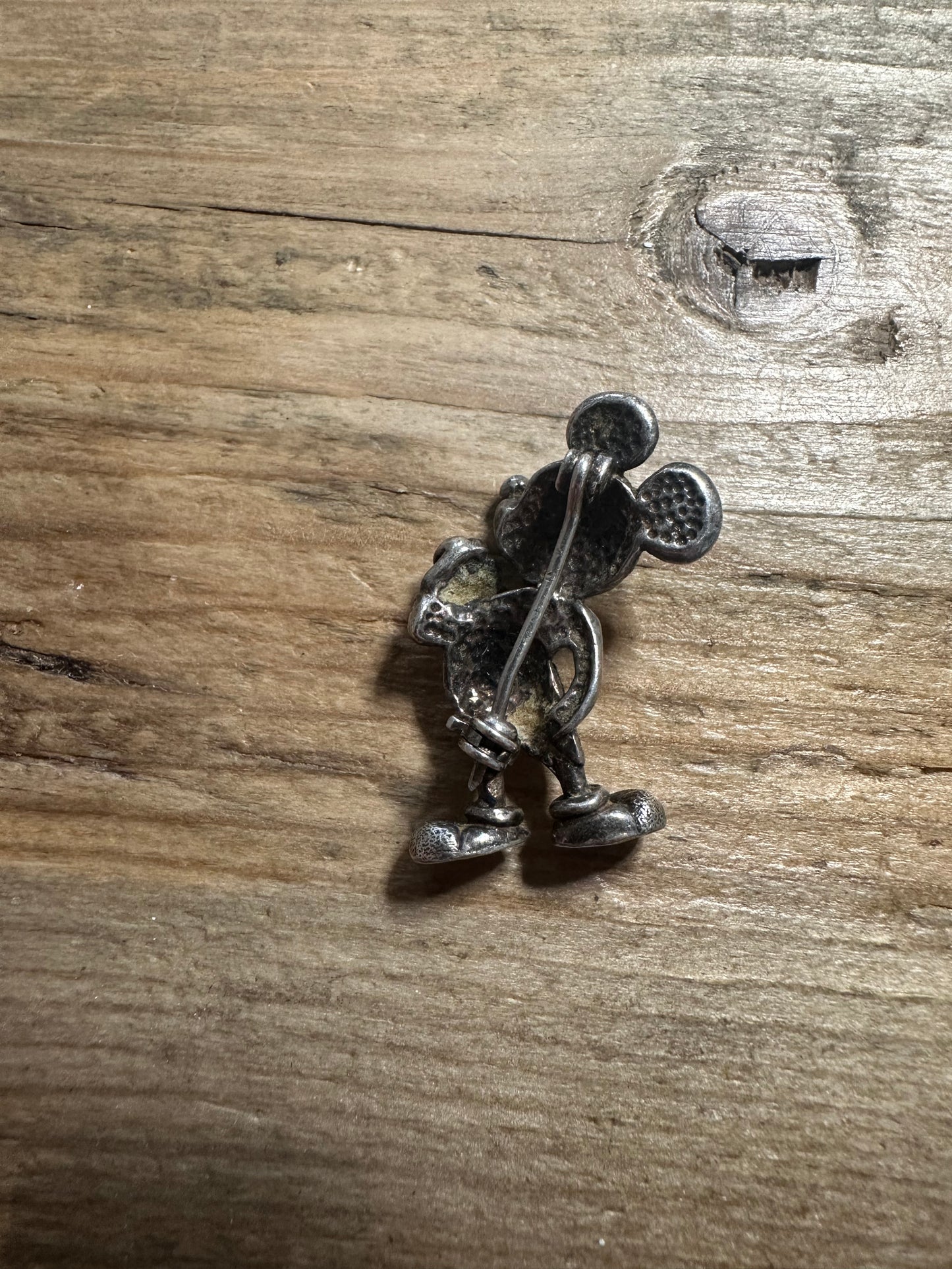 Vintage Micky Mouse 925 Silver Brooch