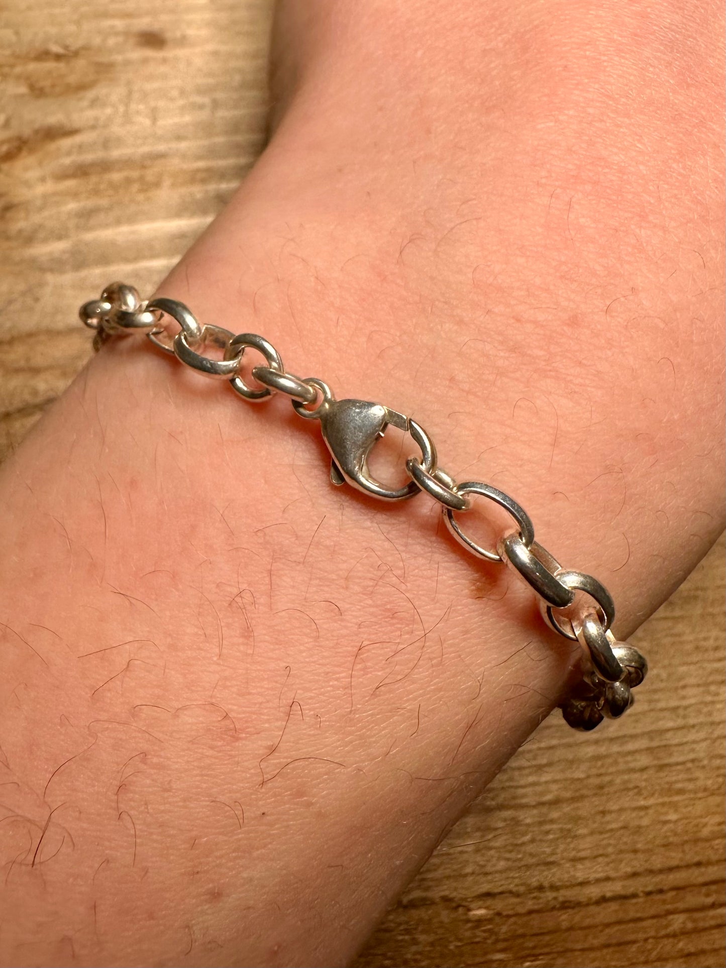 Vintage Belcher Chain 925 Silver 7.2 inch Bracelet