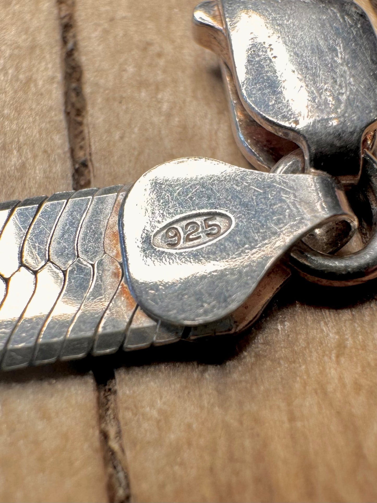 Vintage Herringbone 925 Sterling Silver 7.4 inch Bracelet