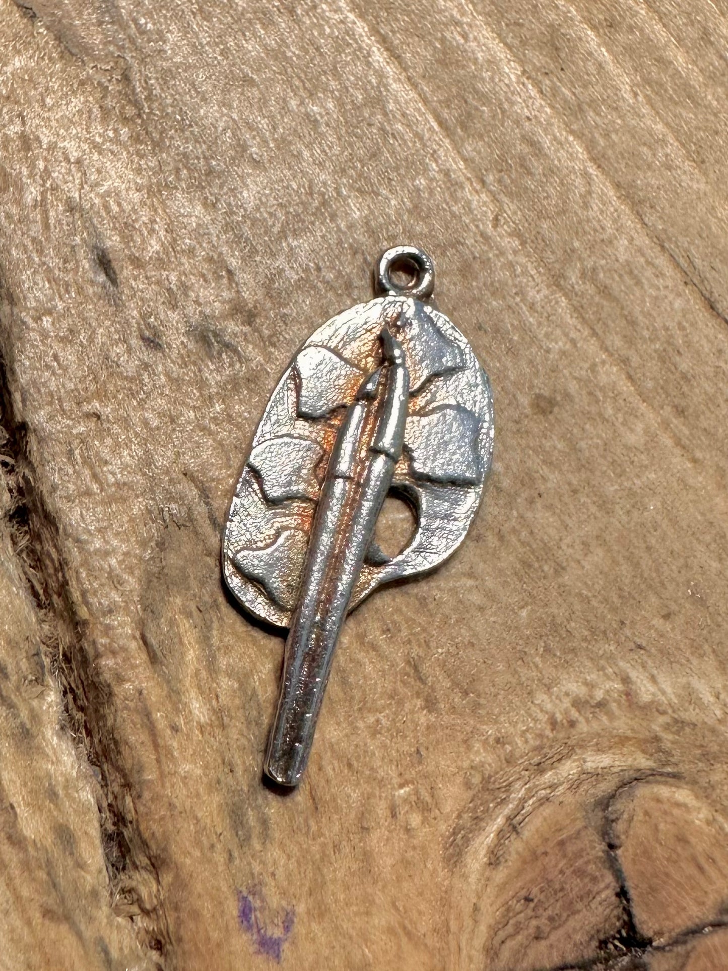 Vintage Paint Pallet 925 Silver Charm Pendant