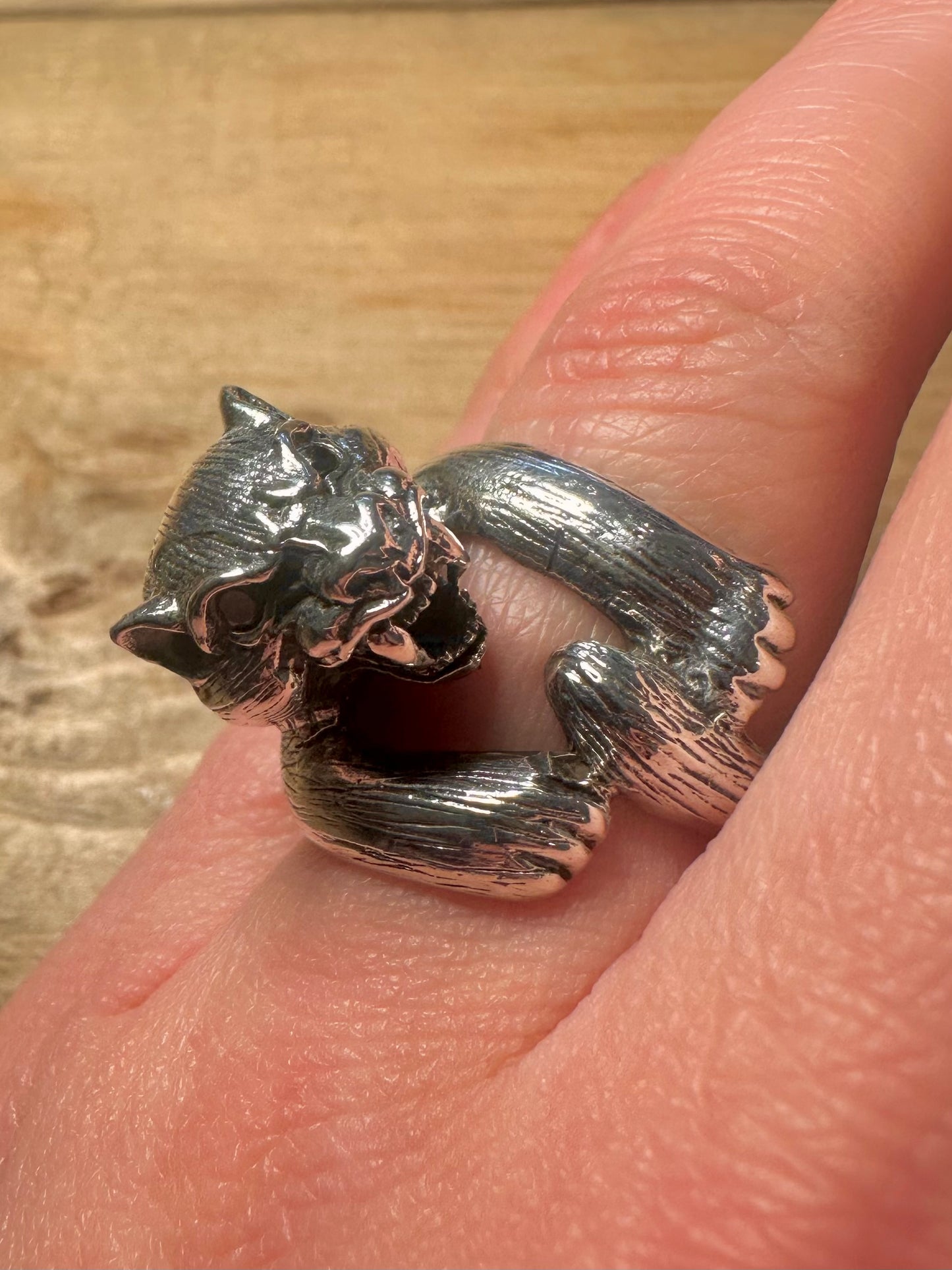 Modern Panther Black Stone Eyes 925 Silver Size N1/2 Ring