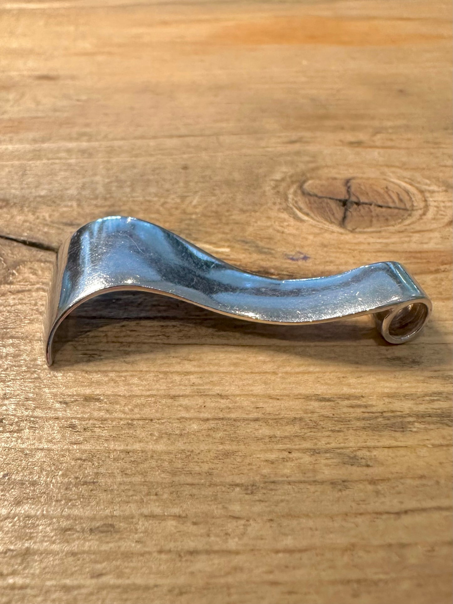 Modernist Wavy 925 Silver Pendant