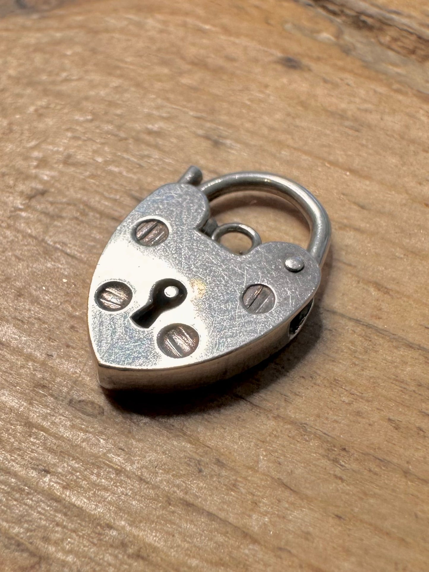 Vintage 1980 Heart Padlock 925 Silver Pendant