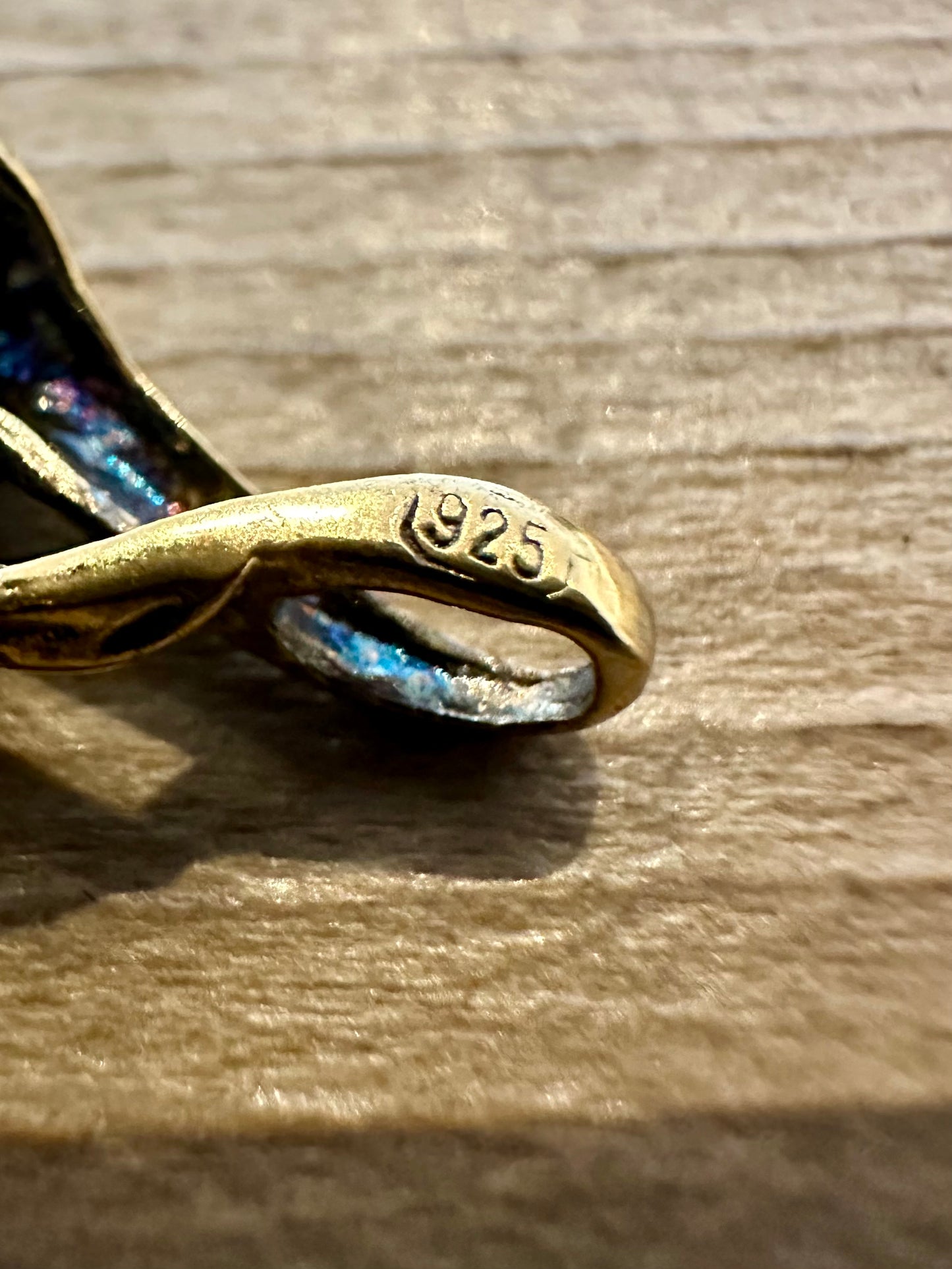 Vintage Opal Gold on 925 Silver Pendant