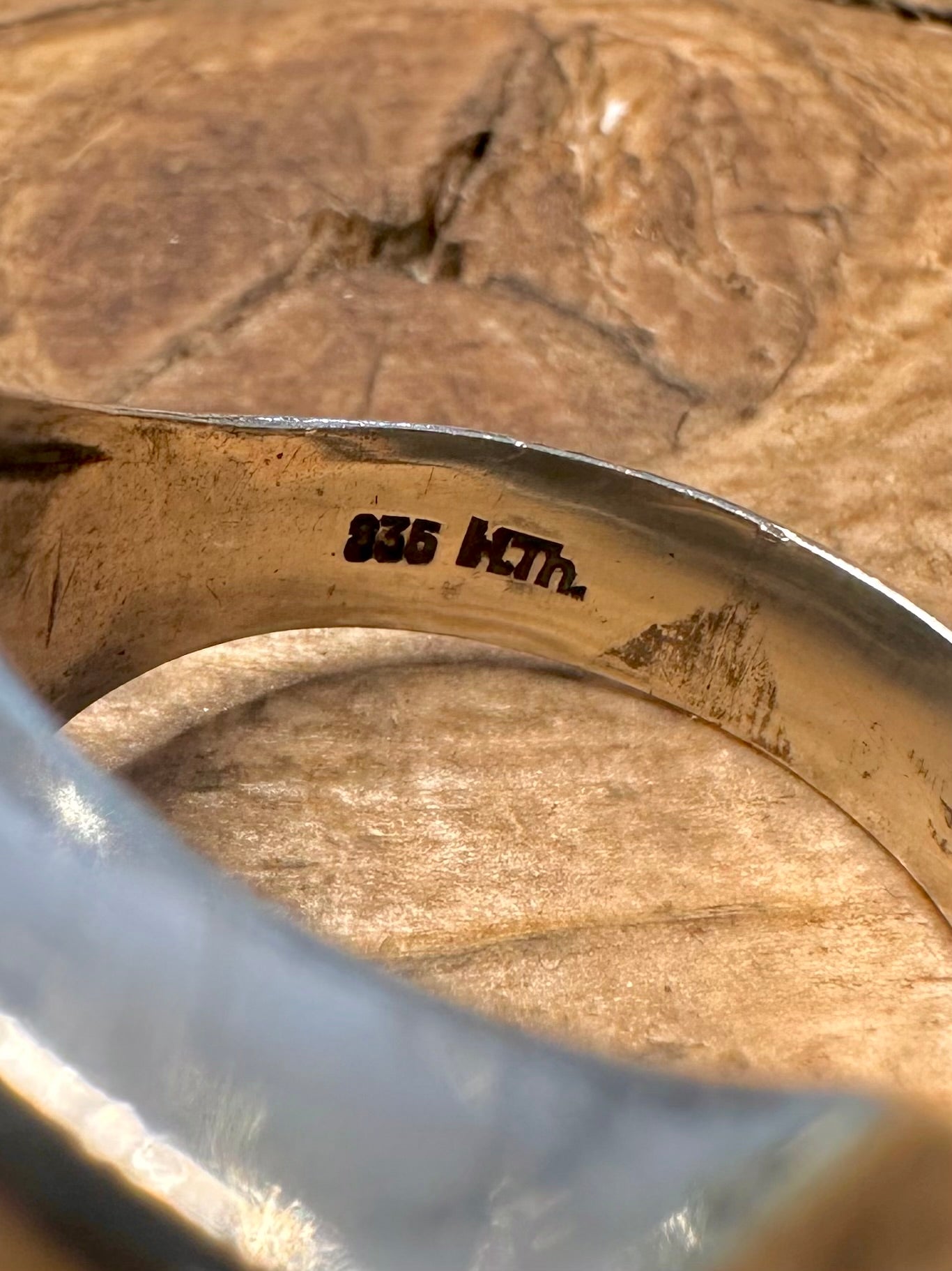 Vintage Signet Square 935 Silver Size T Ring