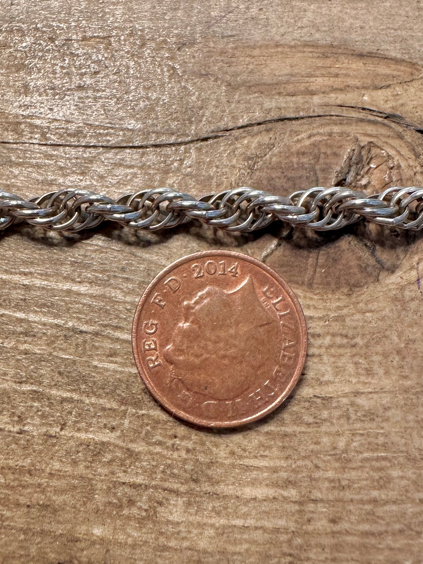 Vintage Chunky Rope Chain 925 Silver 24.5 inch Necklace