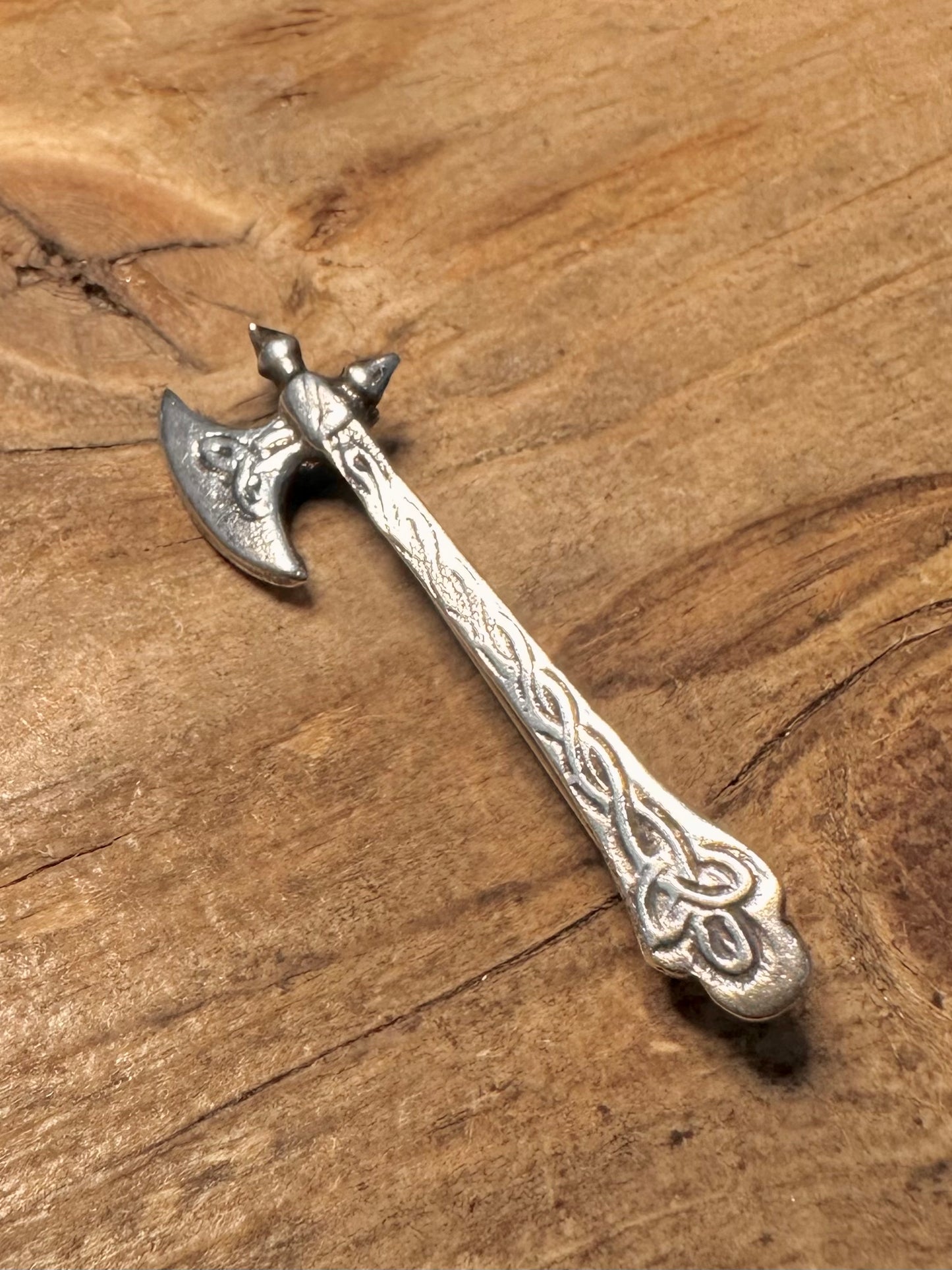 Vintage Nordic Axe 925 Sterling Silver Brooch