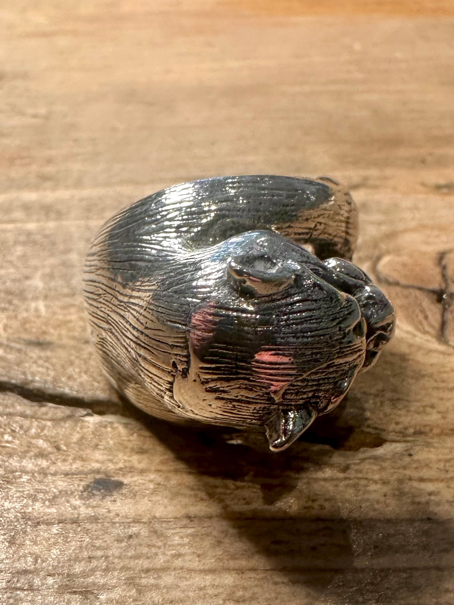 Modern Panther Black Stone Eyes 925 Silver Size N1/2 Ring