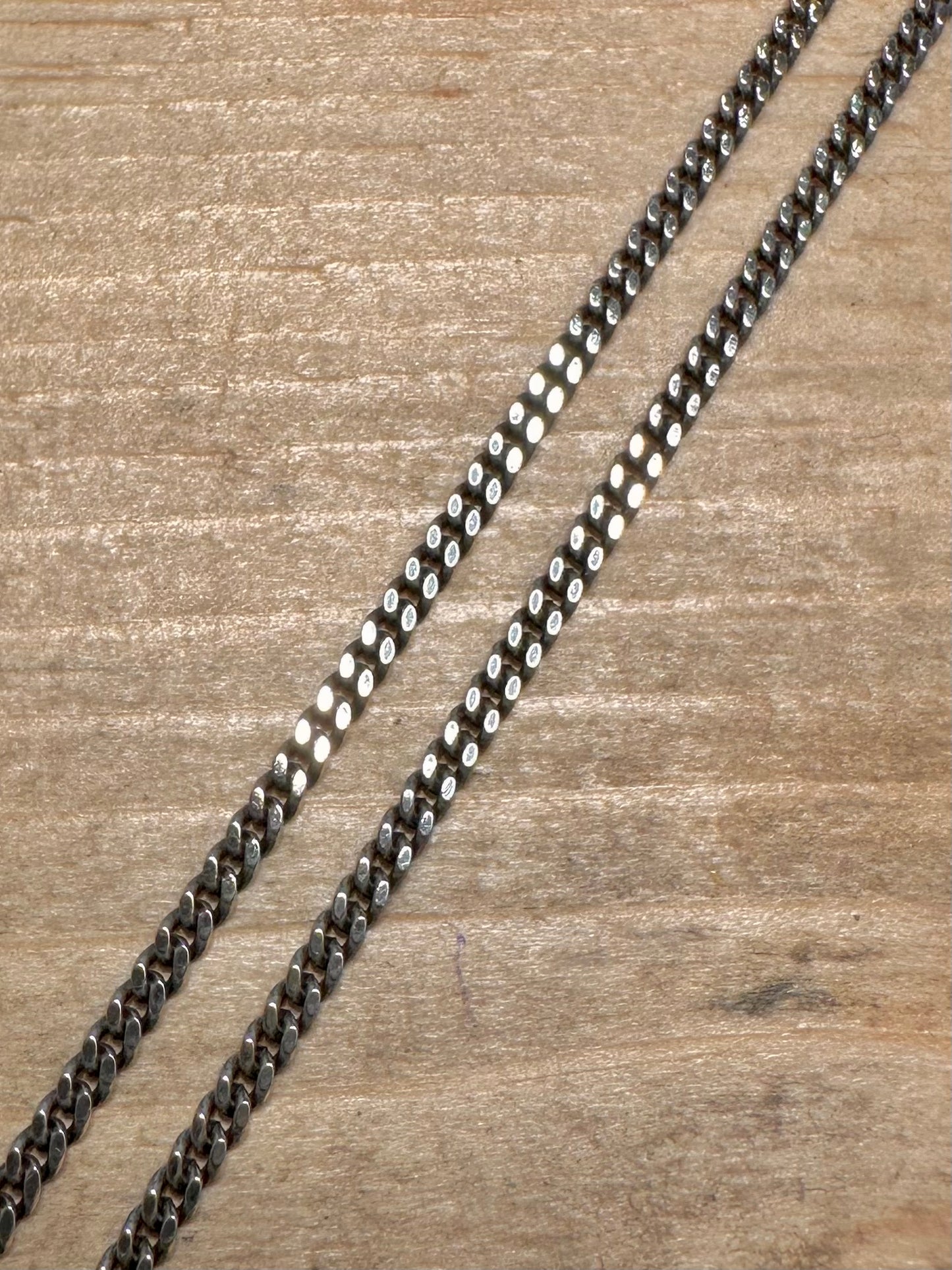 Vintage Close Link Curb Chain 925 Silver 20 inch Necklace