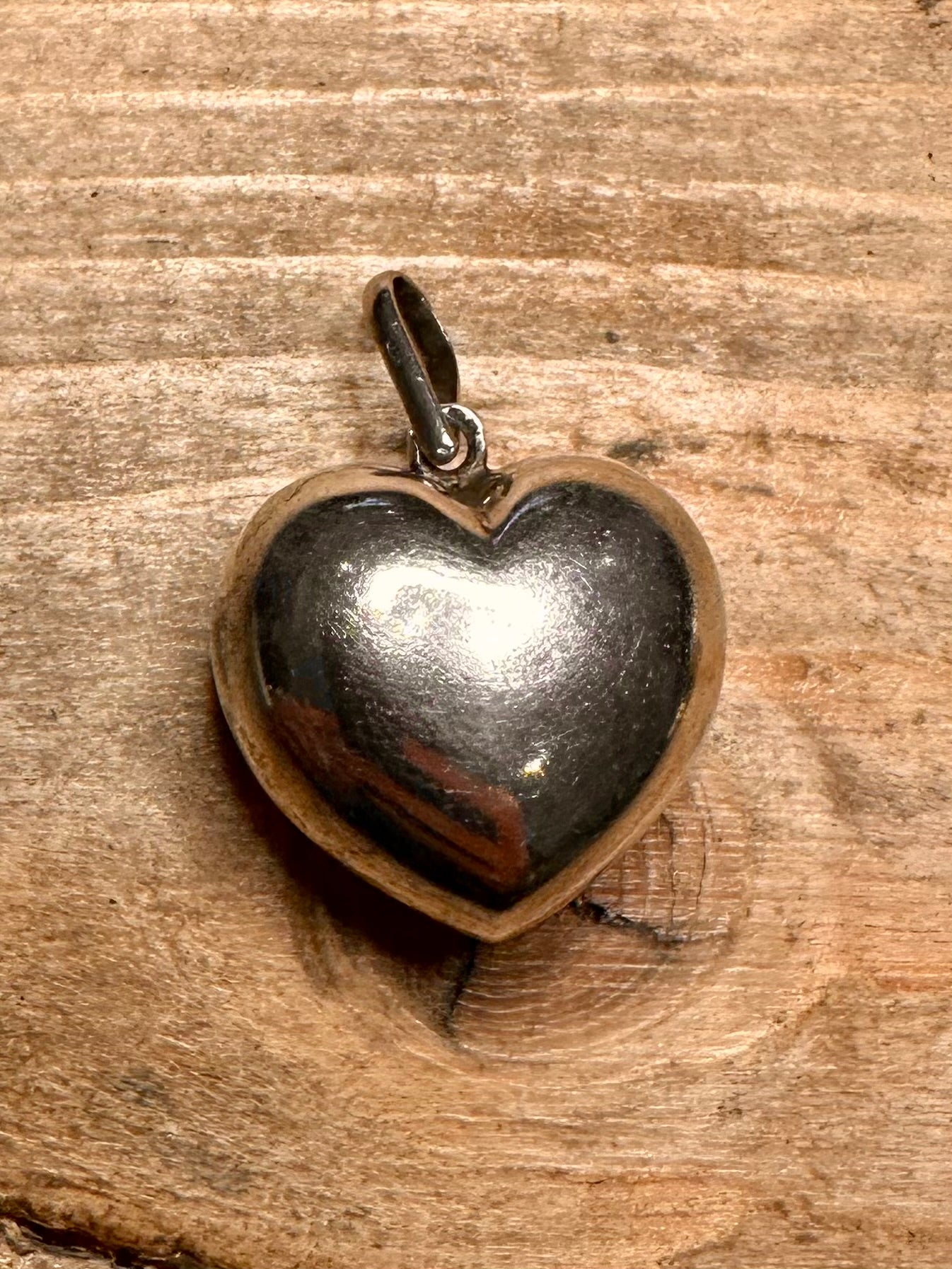 Vintage Puff Heart 925 Silver Pendant