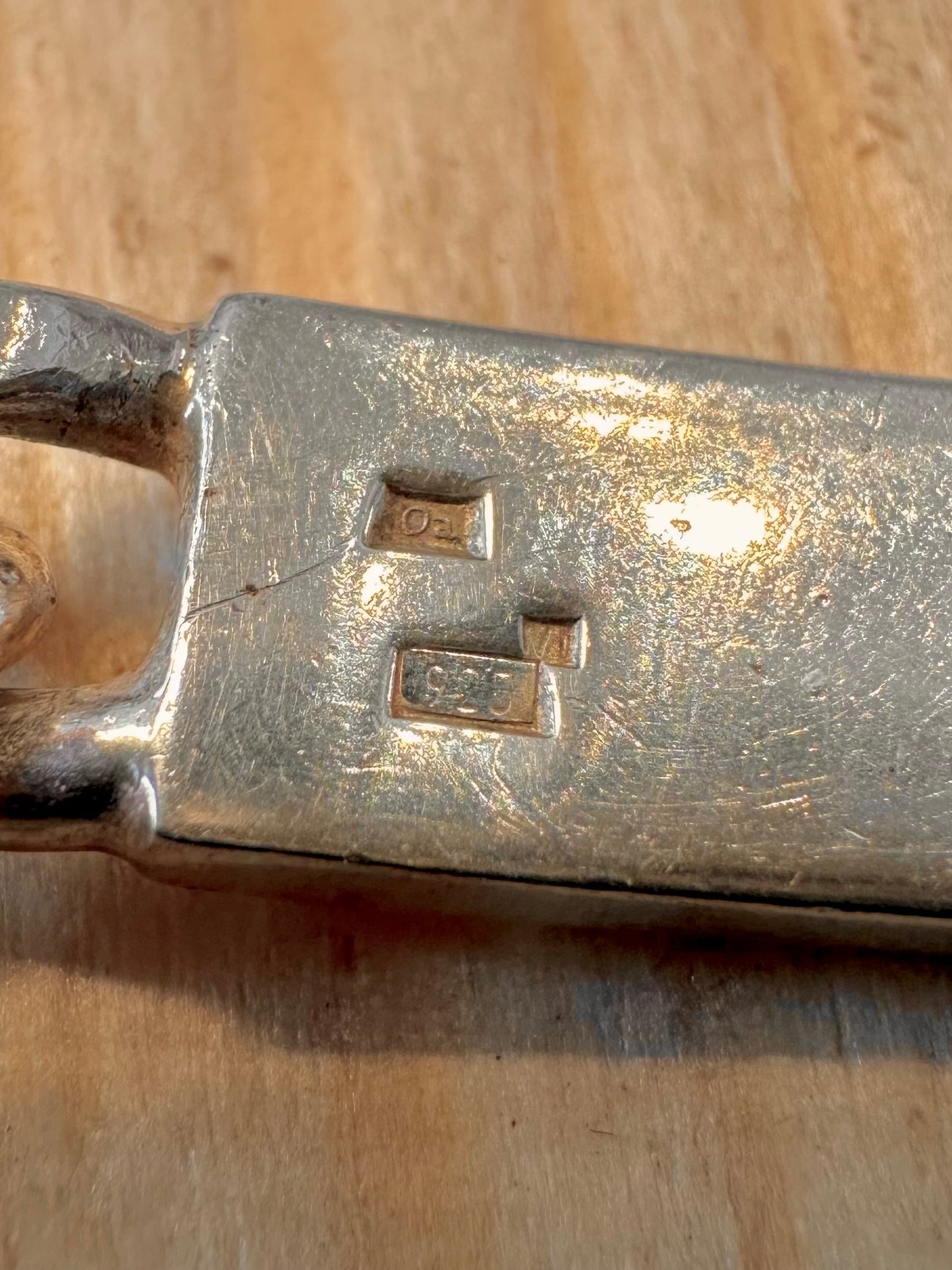 Vintage Identity Curb Chain 925 Silver 8.1 inch Bracelet