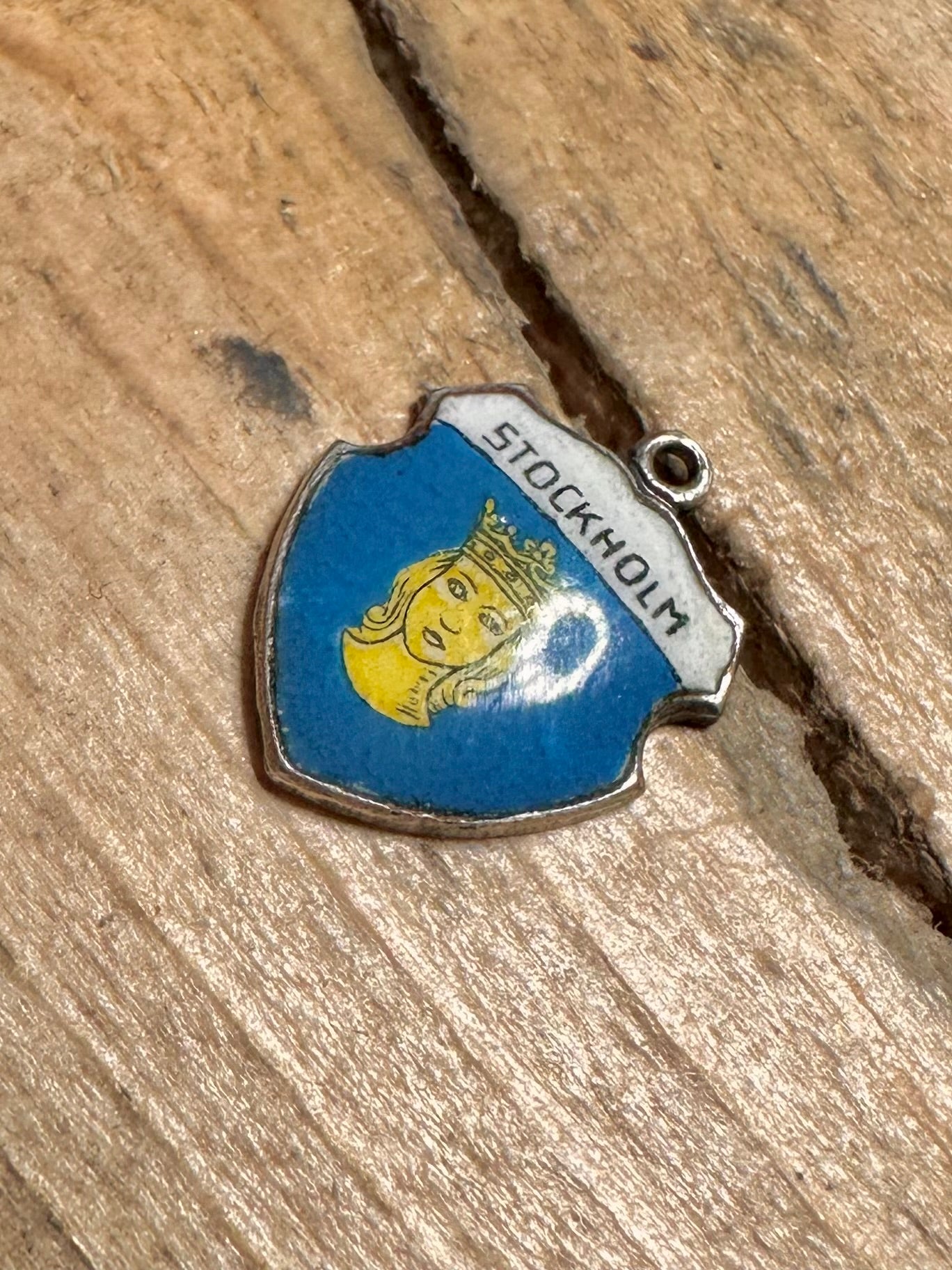 Vintage Stockholm Crest Enamel 925 Silver Pendant