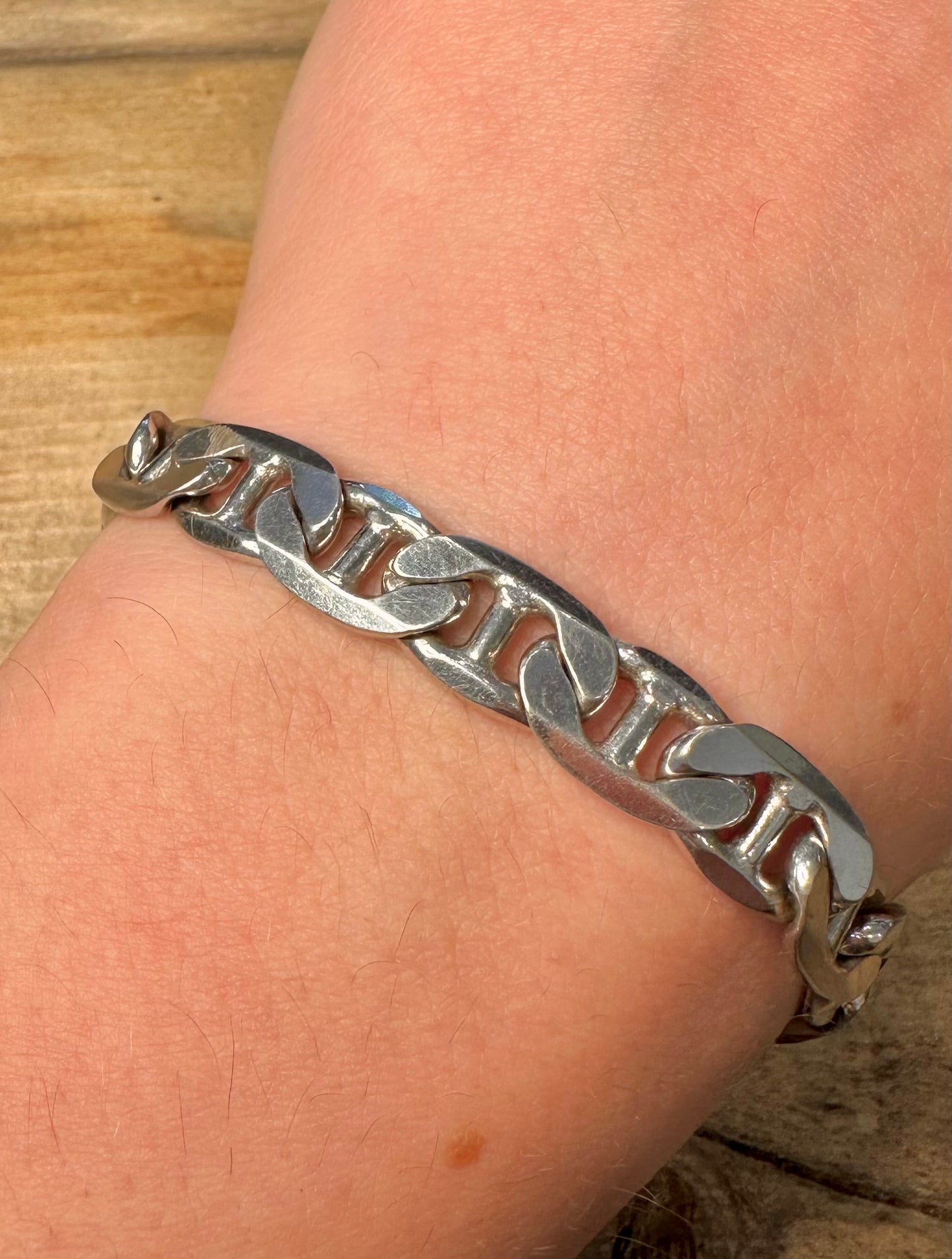 Vintage Mariner Link 925 Silver 8.5 inch Bracelet