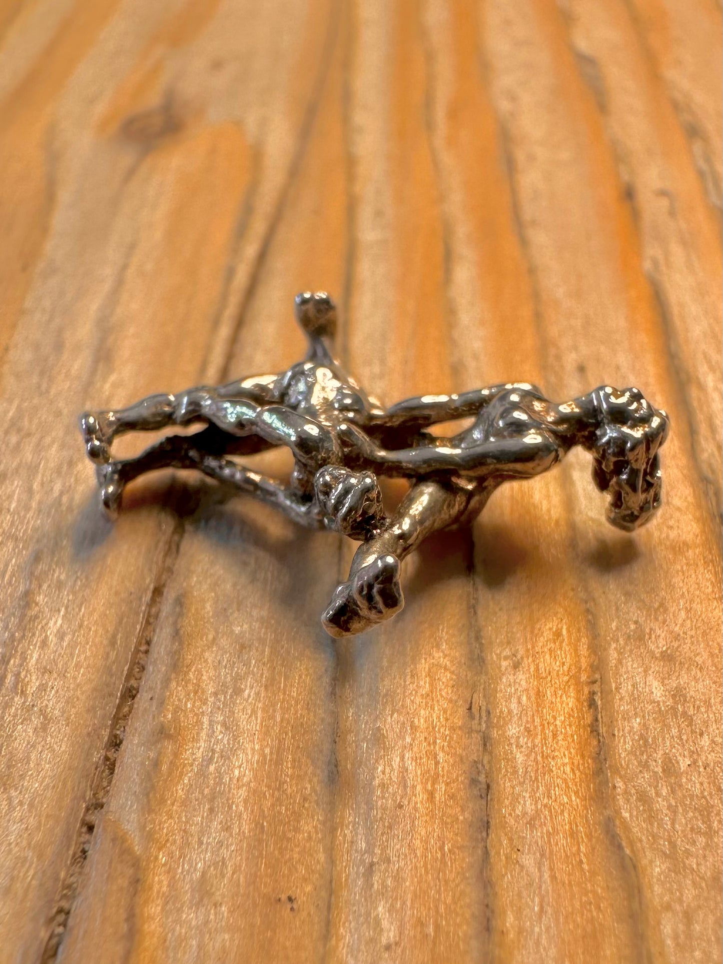 Vintage Acrobats 925 Sterling Silver Charm Pendant