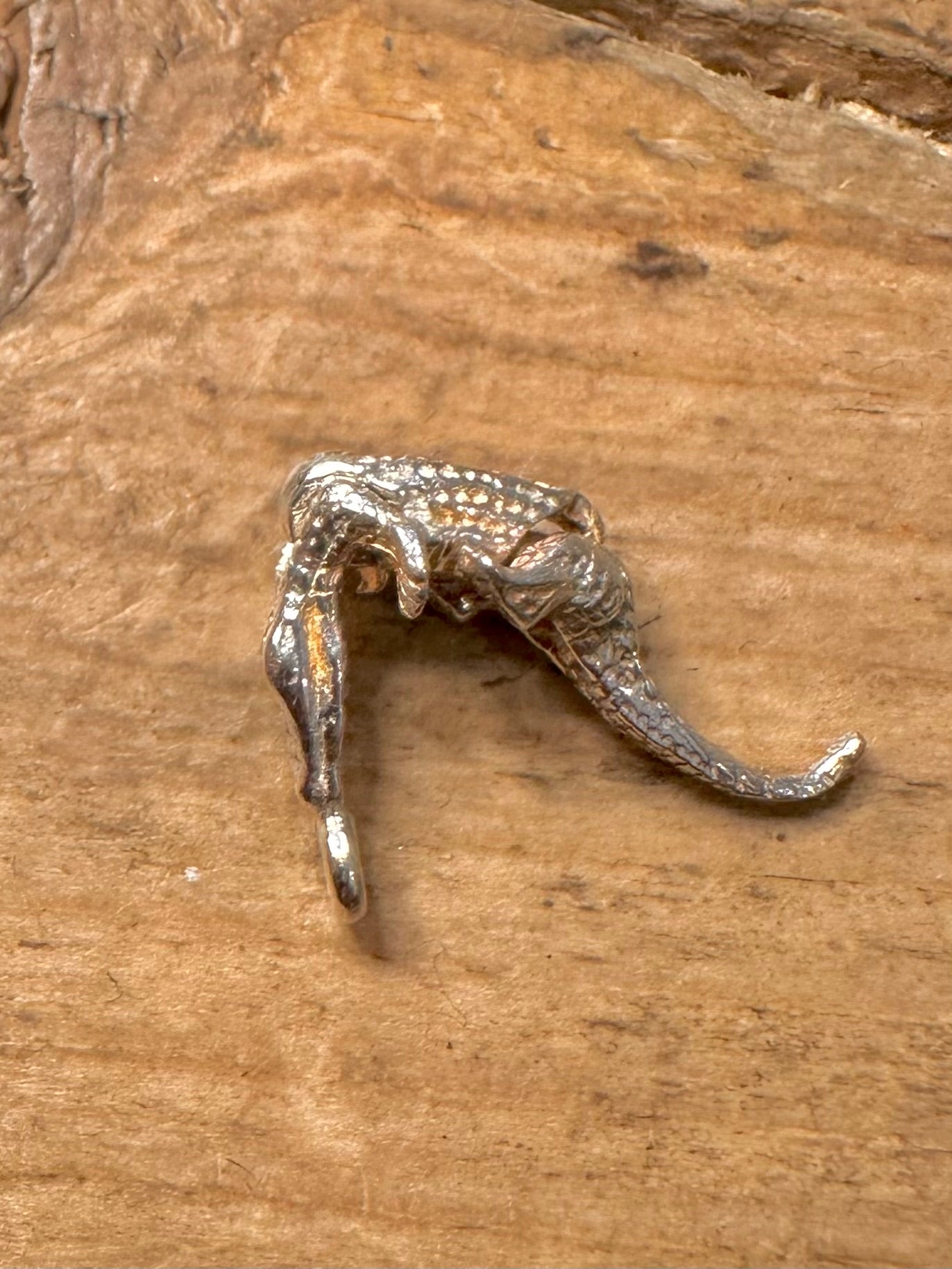 Vintage Articulated Crocodile 925 Silver Charm Pendant