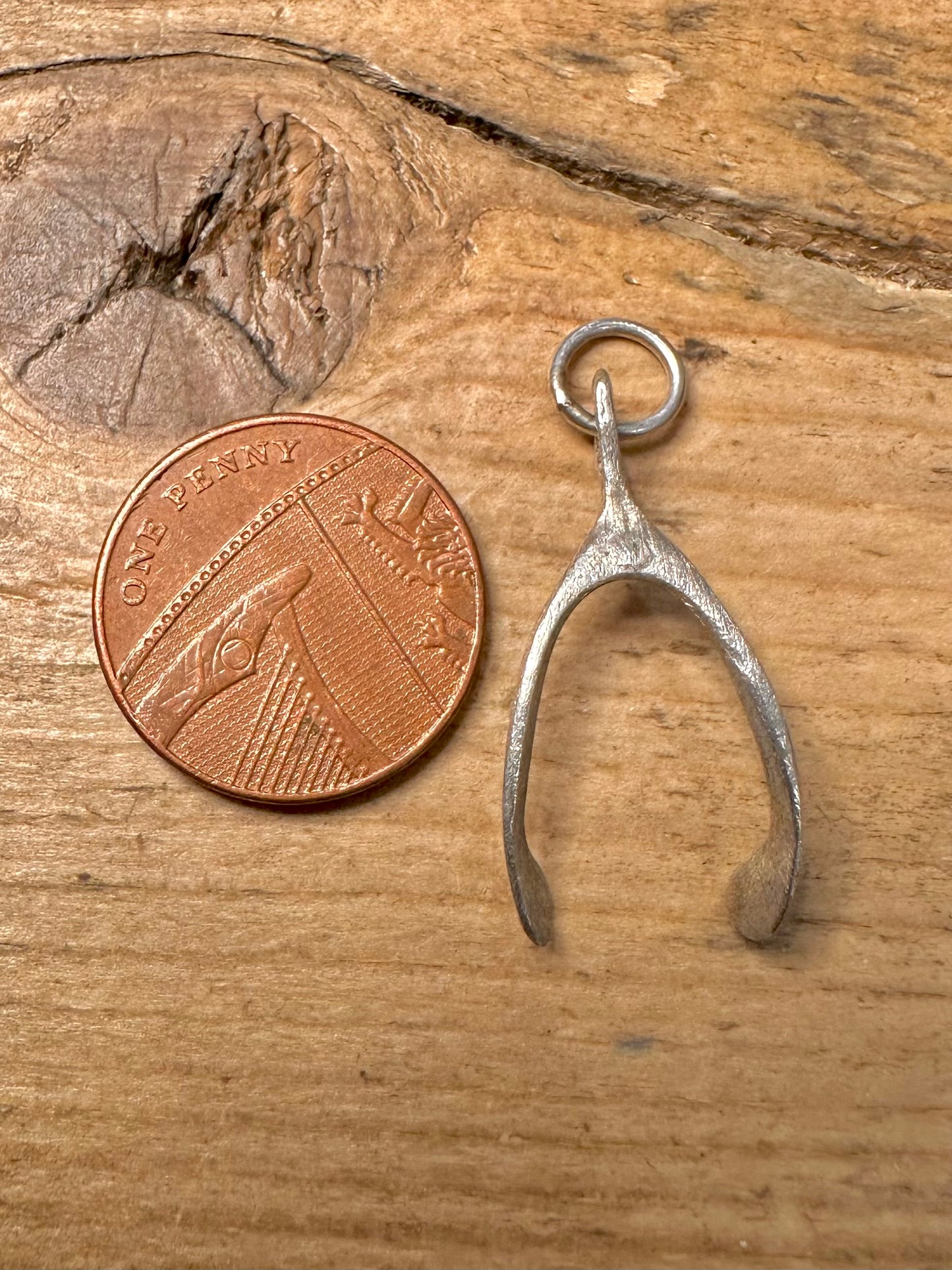 Vintage Handmade Wishbone 925 Silver Pendant