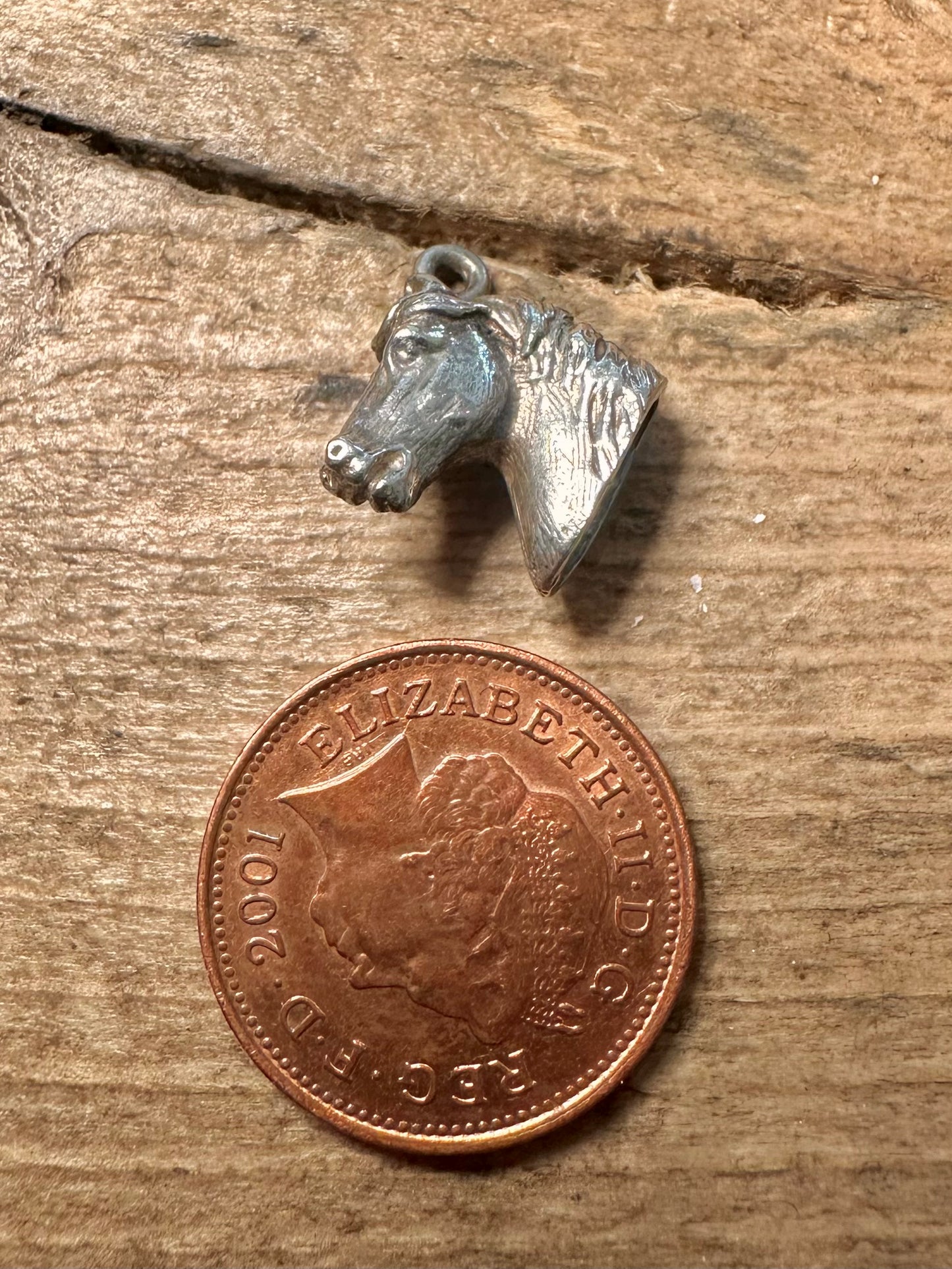 Vintage Horse Head 925 Silver Charm Pendant