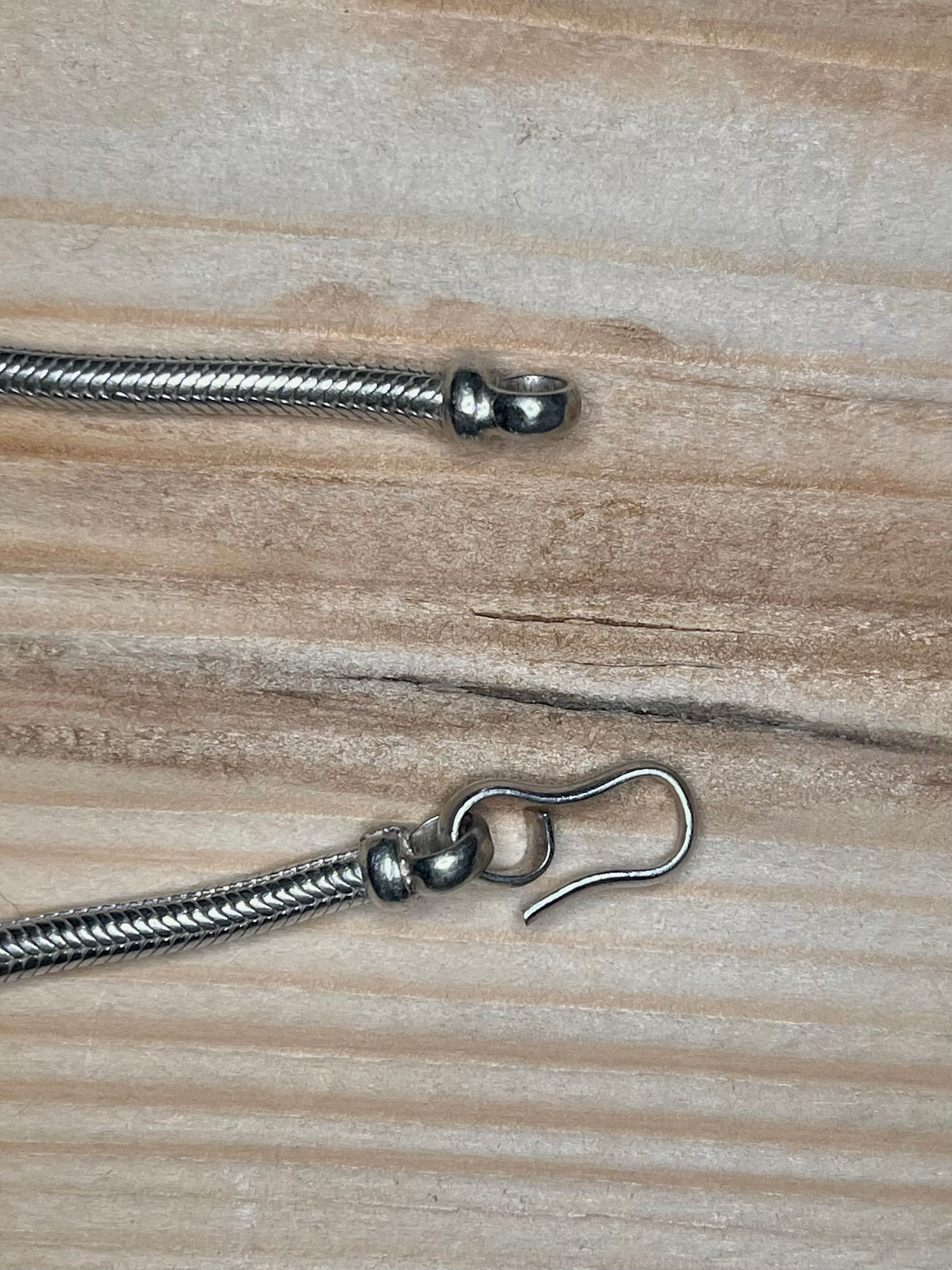 Snake Chain Hook Clasp 925 Sterling Silver 8 Inch Bracelet