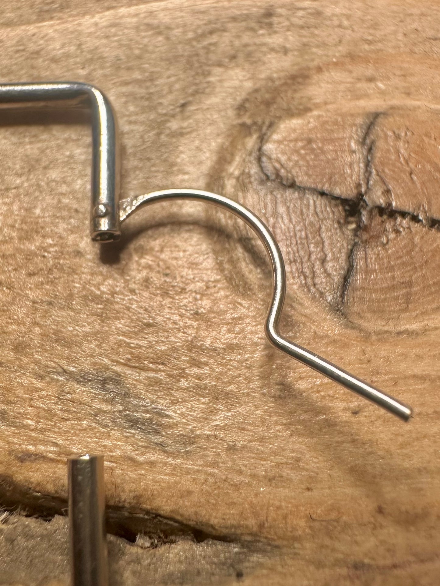 Vintage Large Square Hoops 925 Silver Earrings
