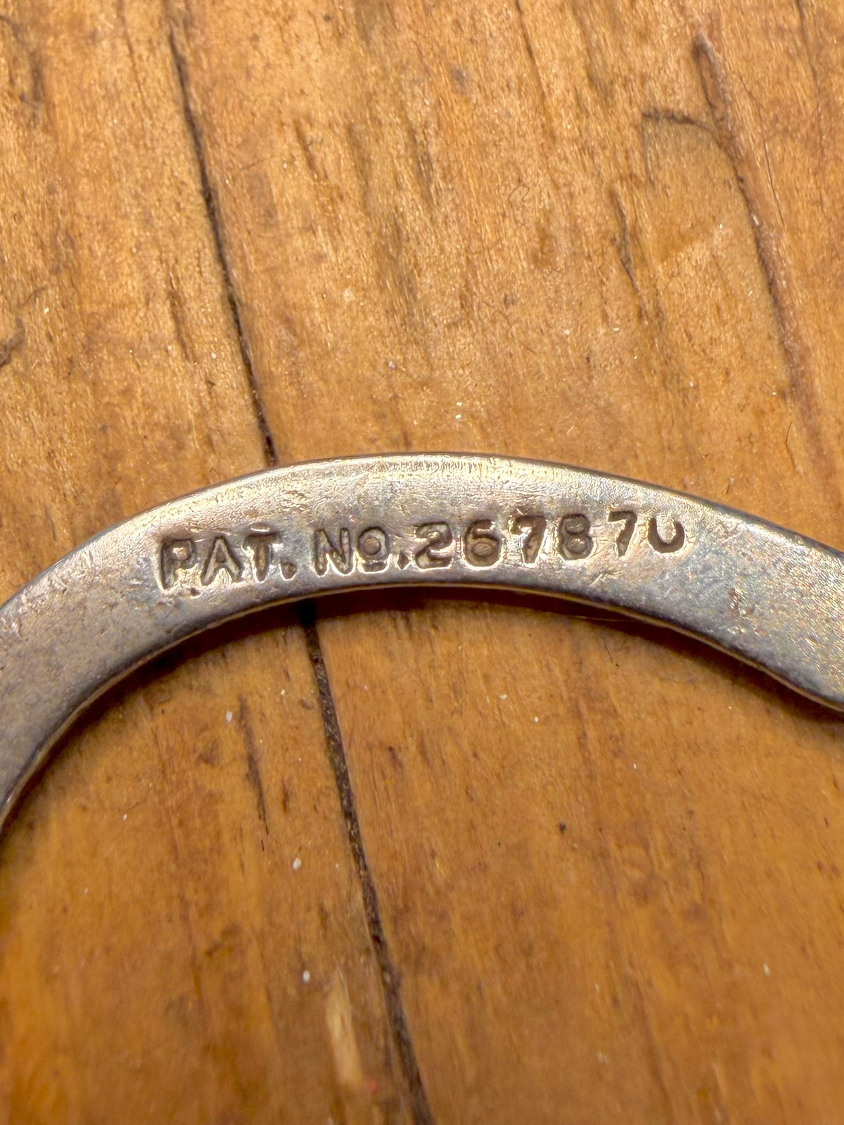 Horse Shoe with PAT NO. 925 Sterling Silver Pendant