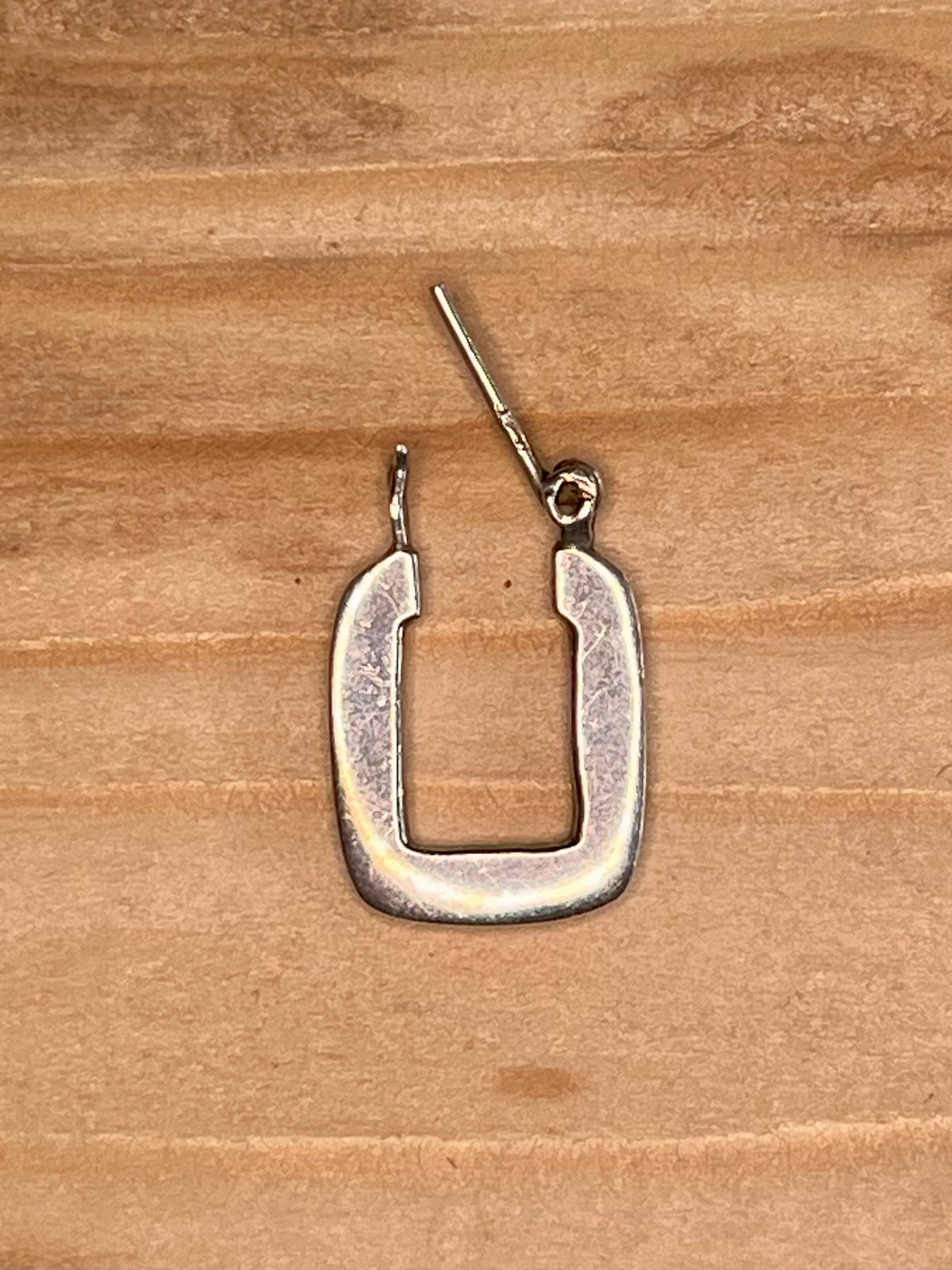 Small Flat Square 925 Sterling Silver Hoop Earrings