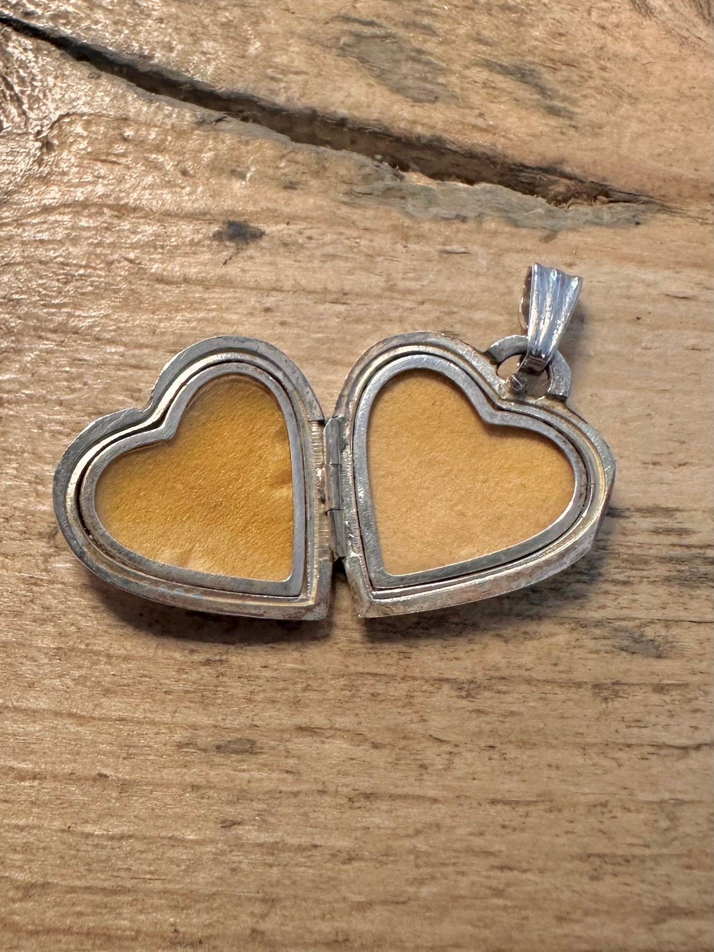 Vintage Heart Flower Engraved Locket 925 Silver Pendant