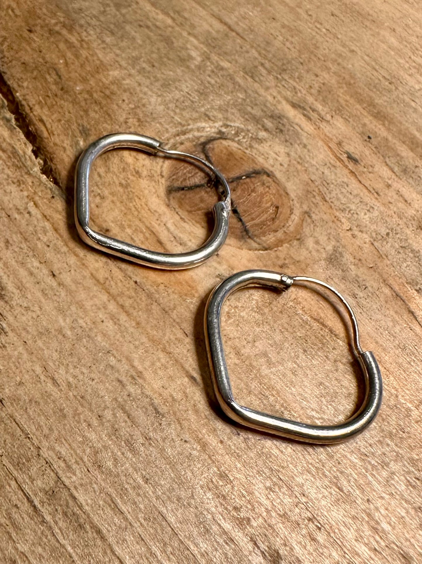 Vintage Heart Shaped 925 Silver Earrings