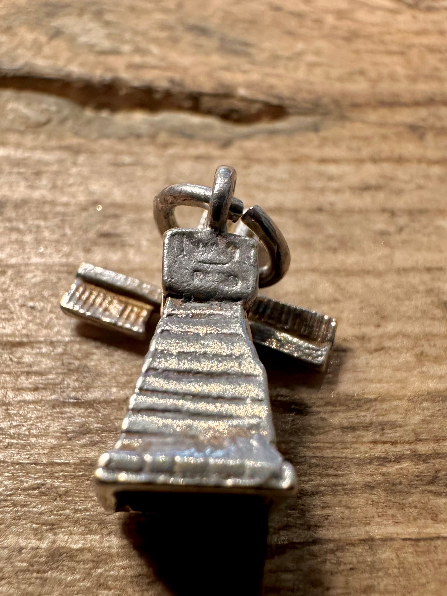 Vintage Articulated Windmill 925 Silver Charm Pendant