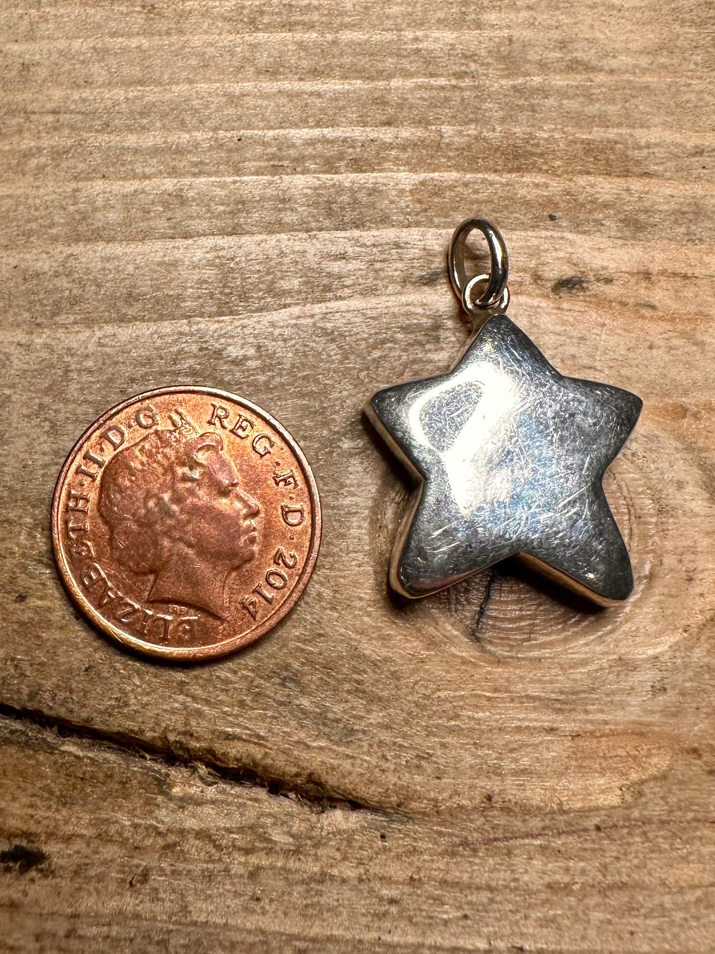 Vintage Puff Star 925 Silver Pendant