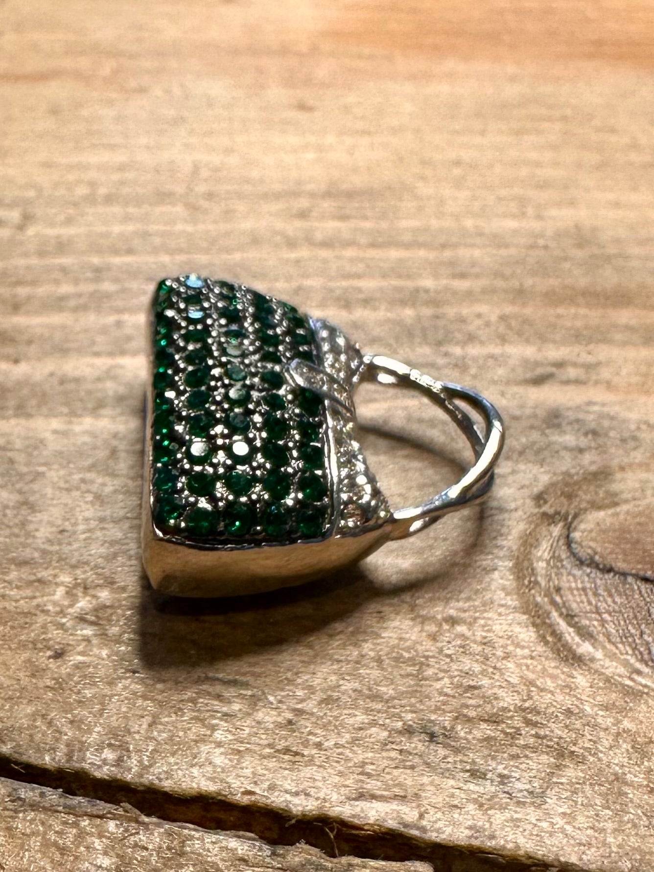 Modern Green and White Gemstone Handbag 925 Silver Pendant