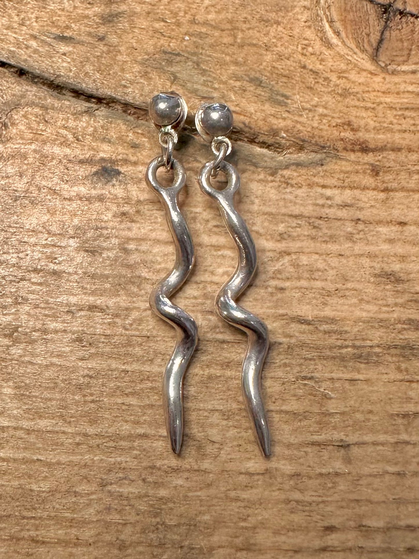 Abstract Twisted Dangle 925 Silver Earrings
