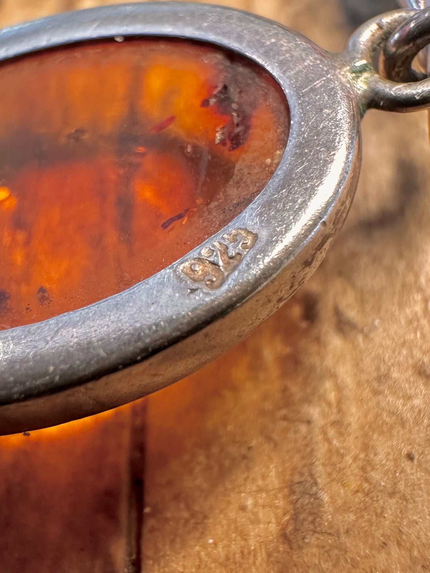 Amber Dangle Oval 925 Sterling Silver Earrings