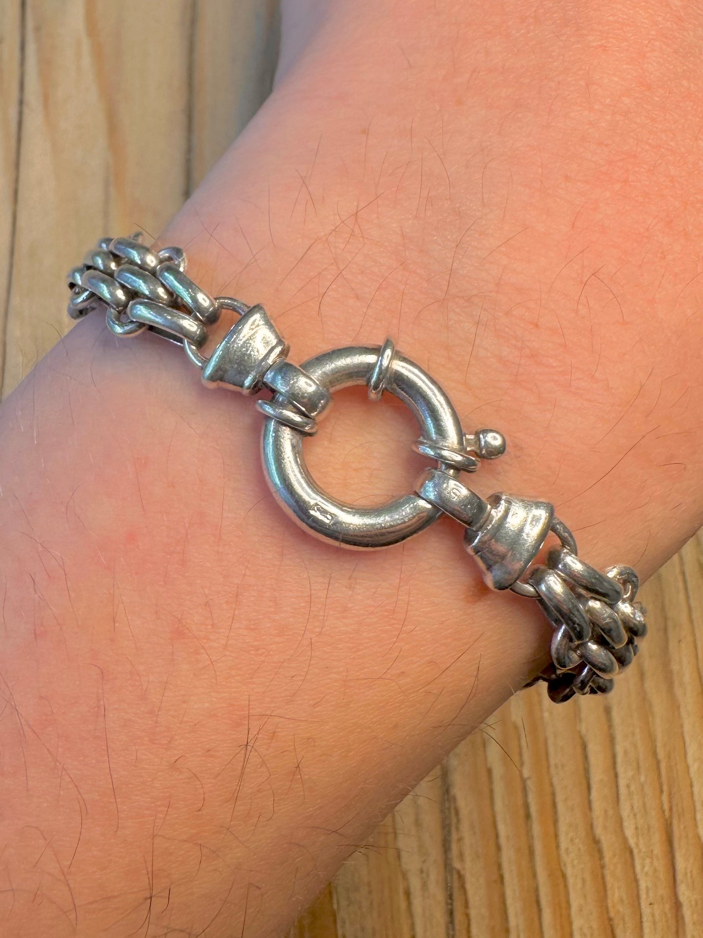 Vintage Multi Chain Link 925 Sterling Silver 7.8 inch Bracelet