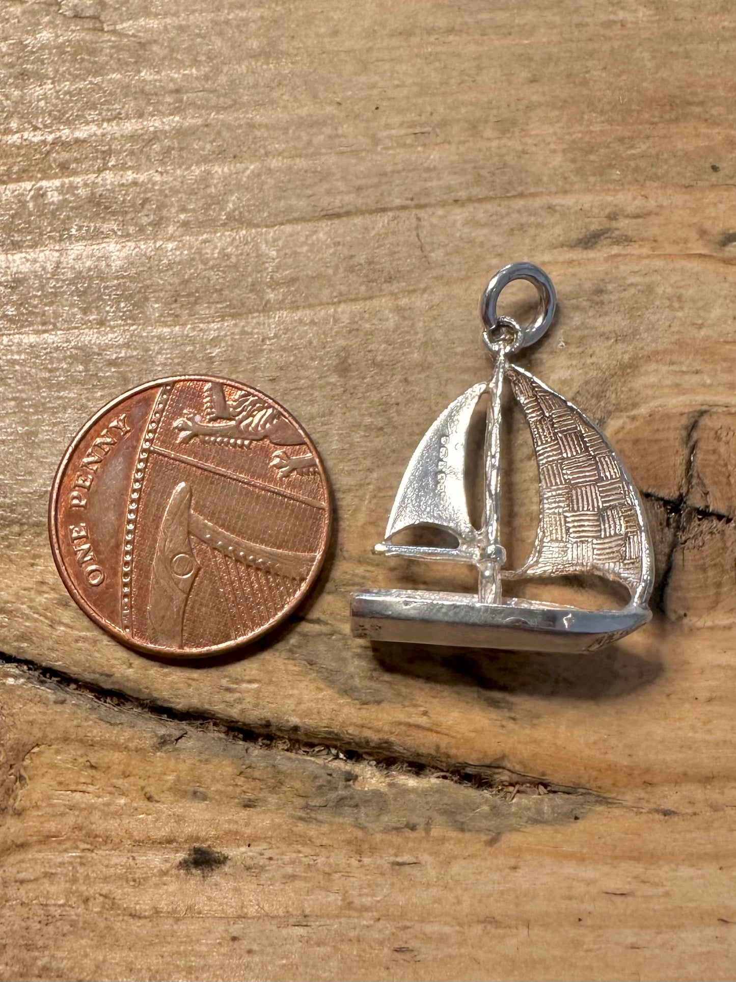 Vintage 1989 Sailing Boat 925 Silver Pendant