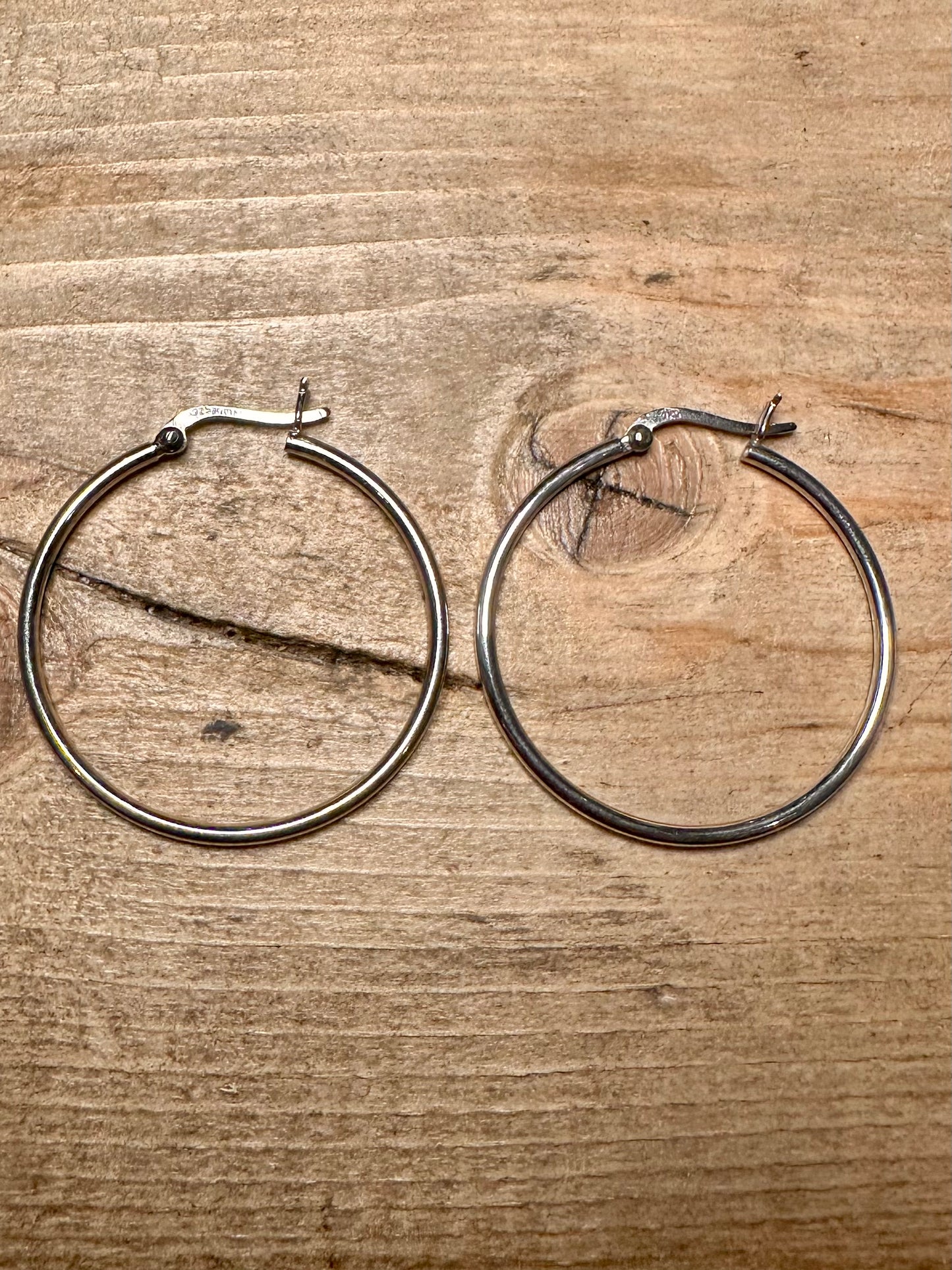 Vintage Hoops 925 Silver Earrings