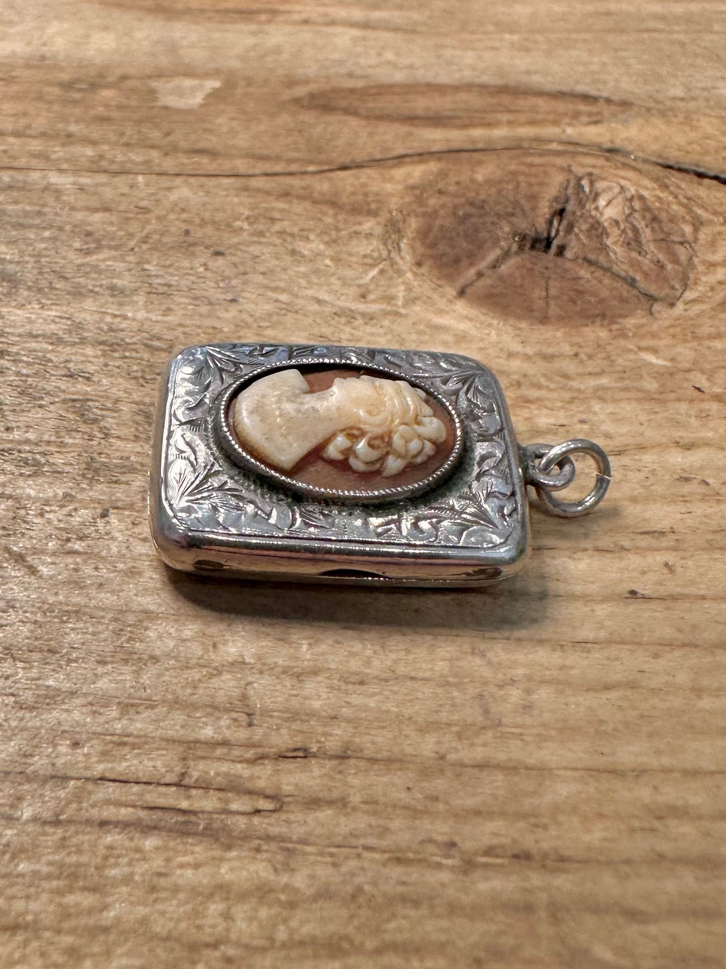 Vintage Cameo Locket 925 Silver Pendant