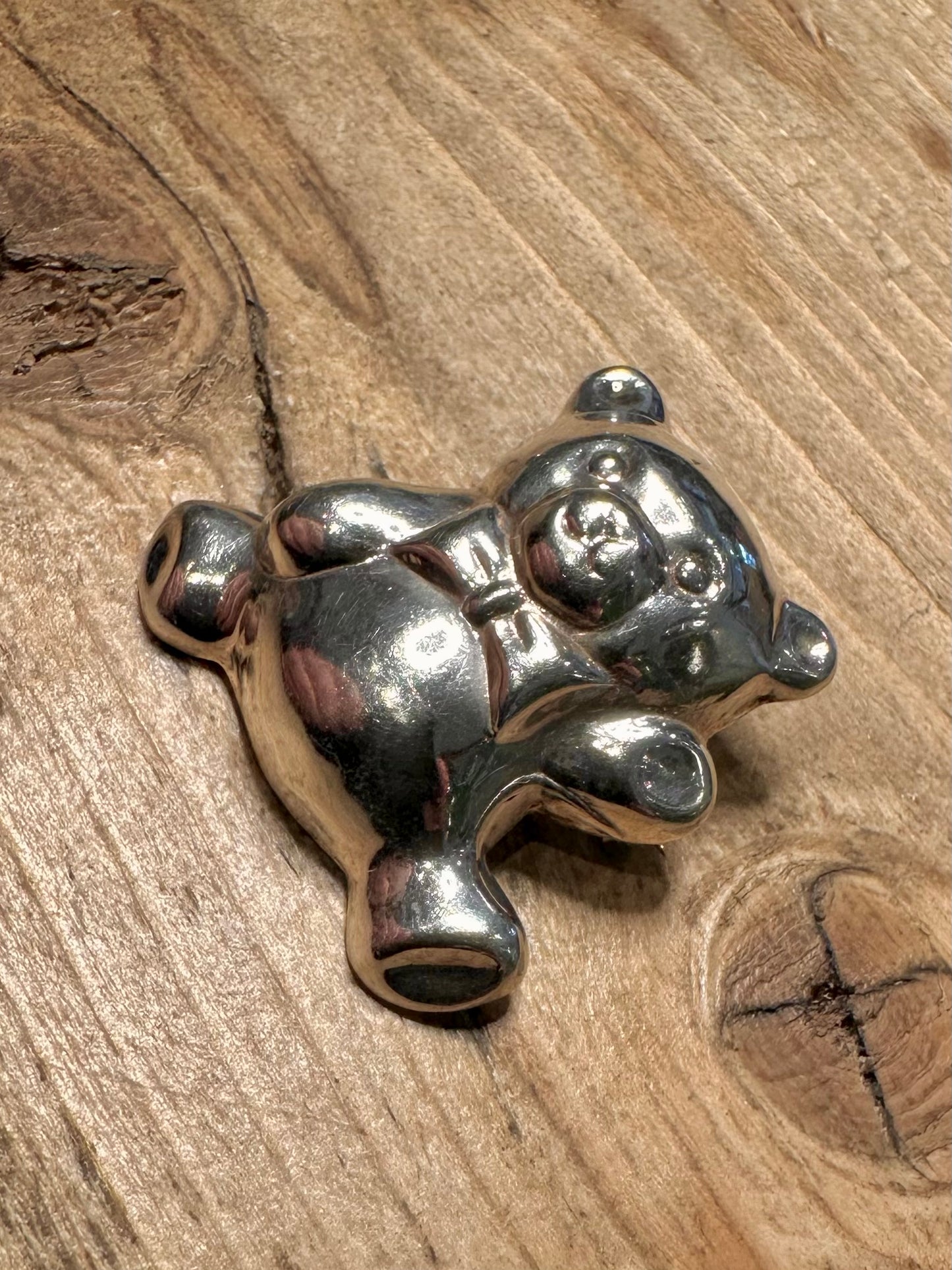 Vintage 1998 Teddy Bear 925 Silver Brooch Pendant