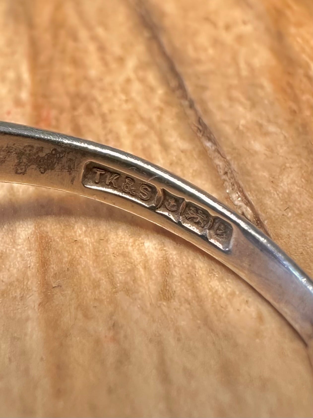 Vintage 1977 Bloodstone 925 Sterling Silver Size O Split on band Ring